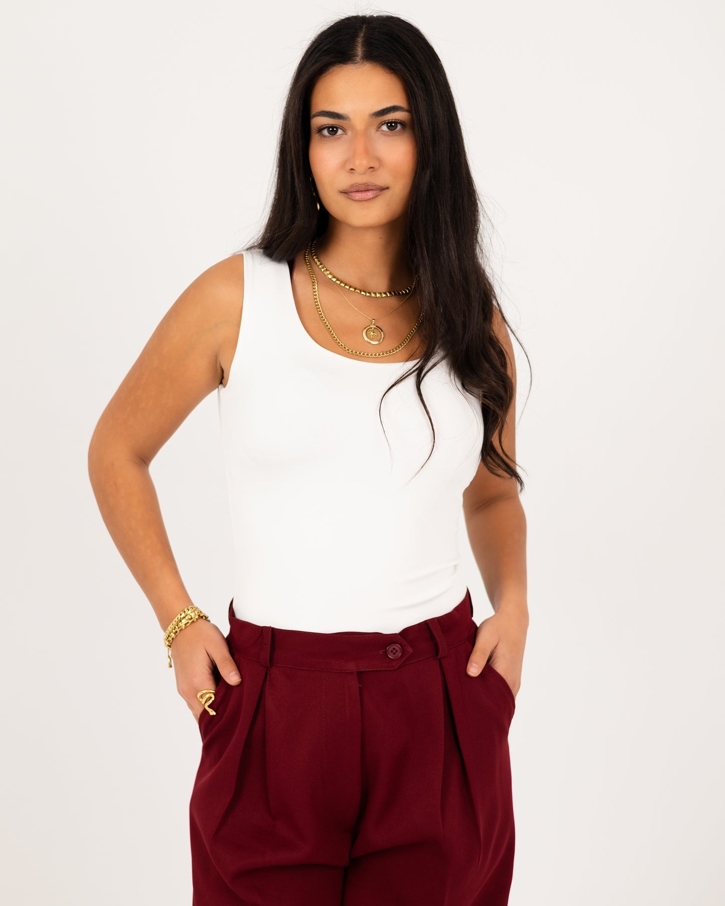 Wide-Leg Modern Pleated Pants