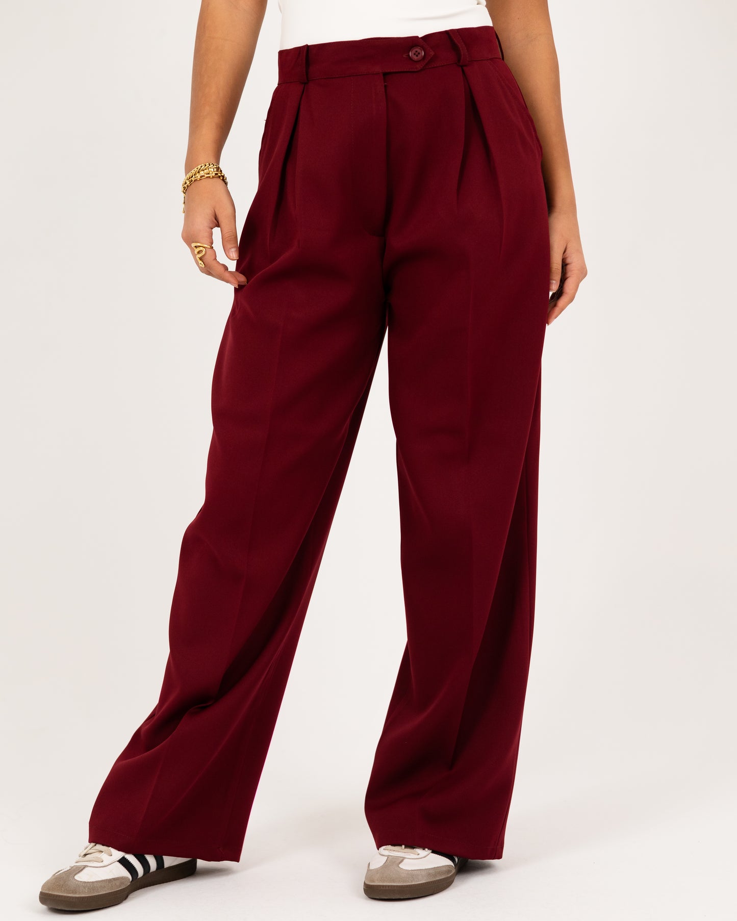 Wide-Leg Modern Pleated Pants