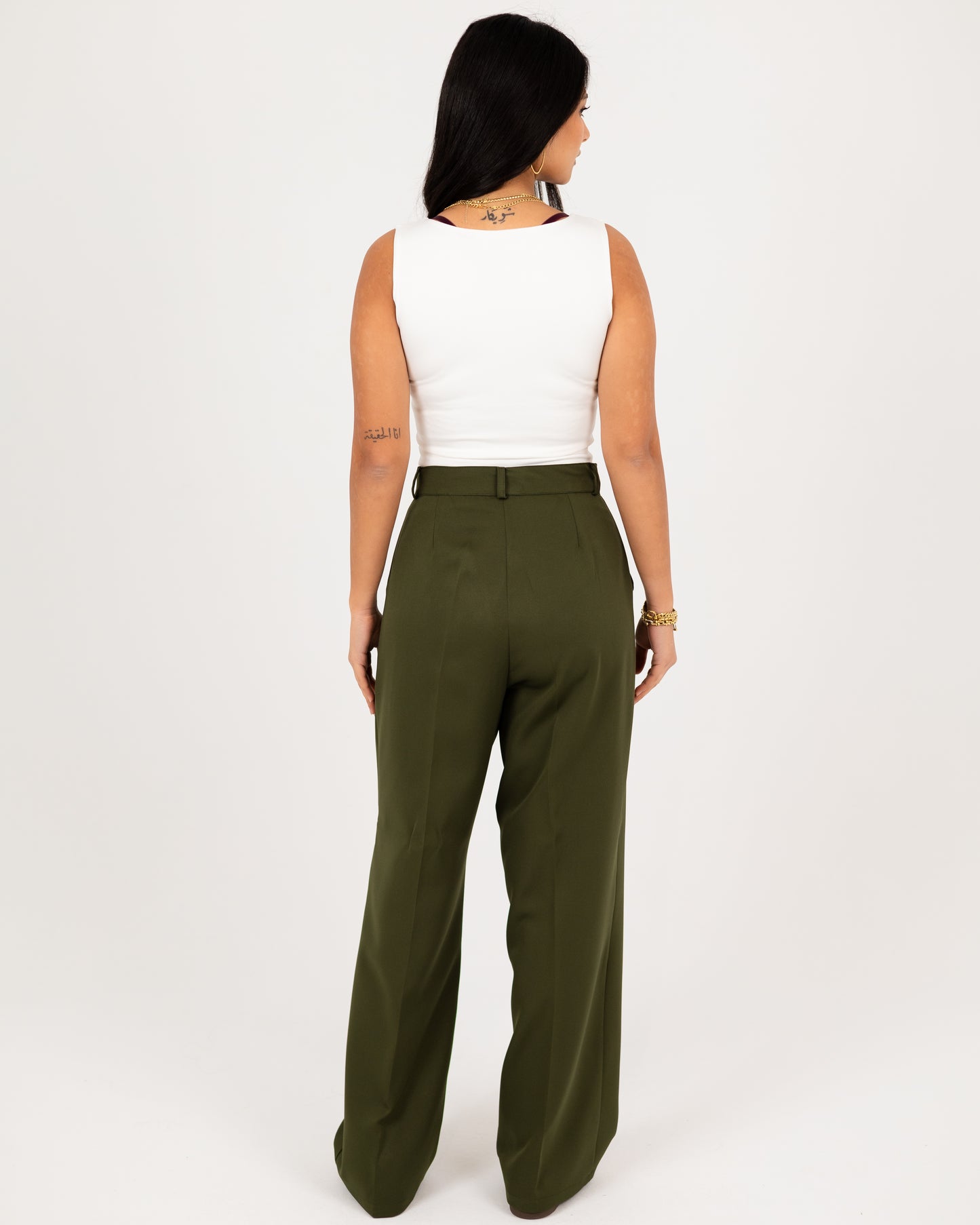 Wide-Leg Modern Pleated Pants