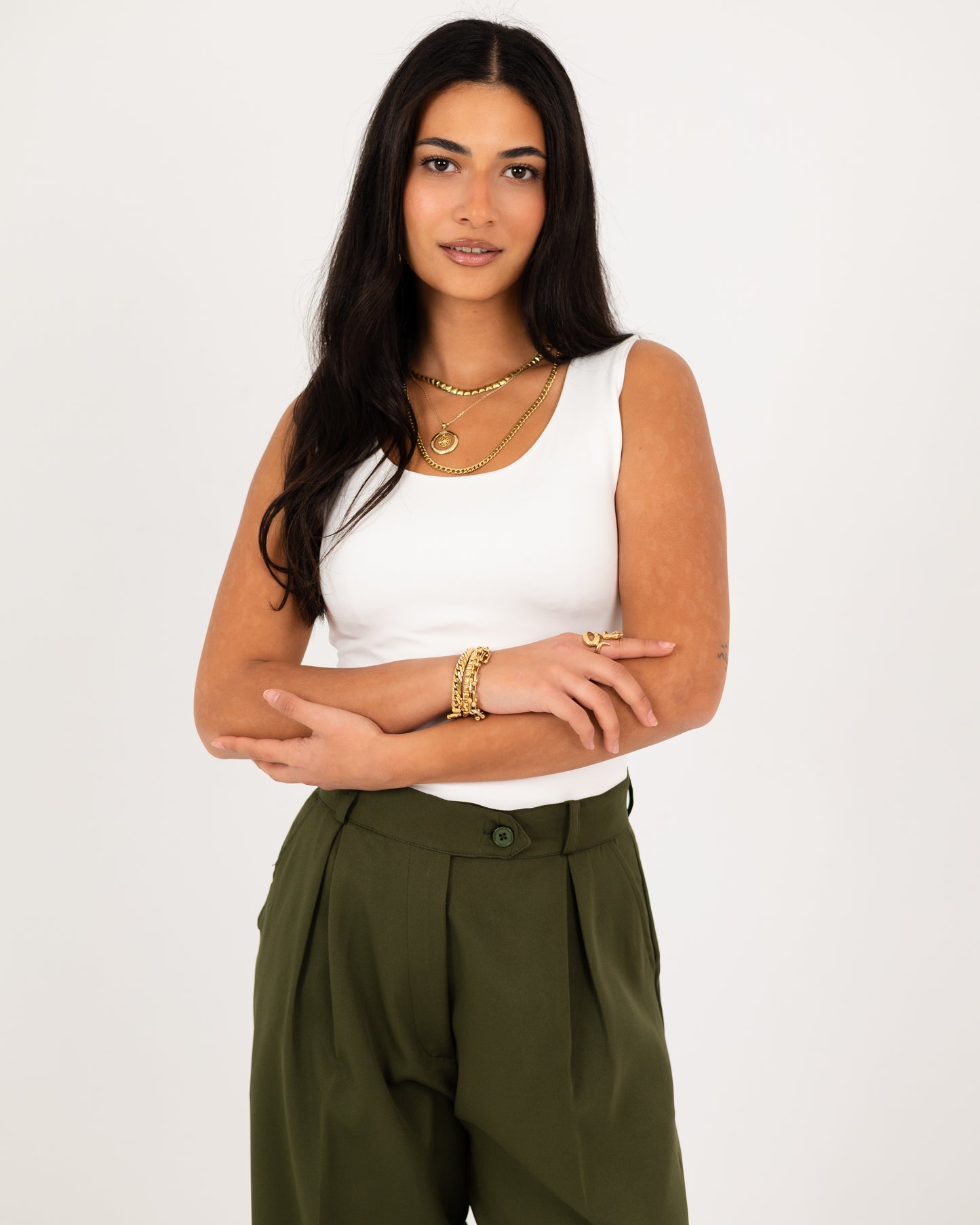 Wide-Leg Modern Pleated Pants