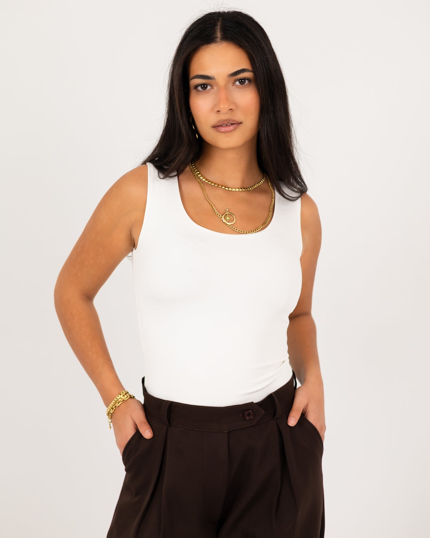 Wide-Leg Modern Pleated Pants