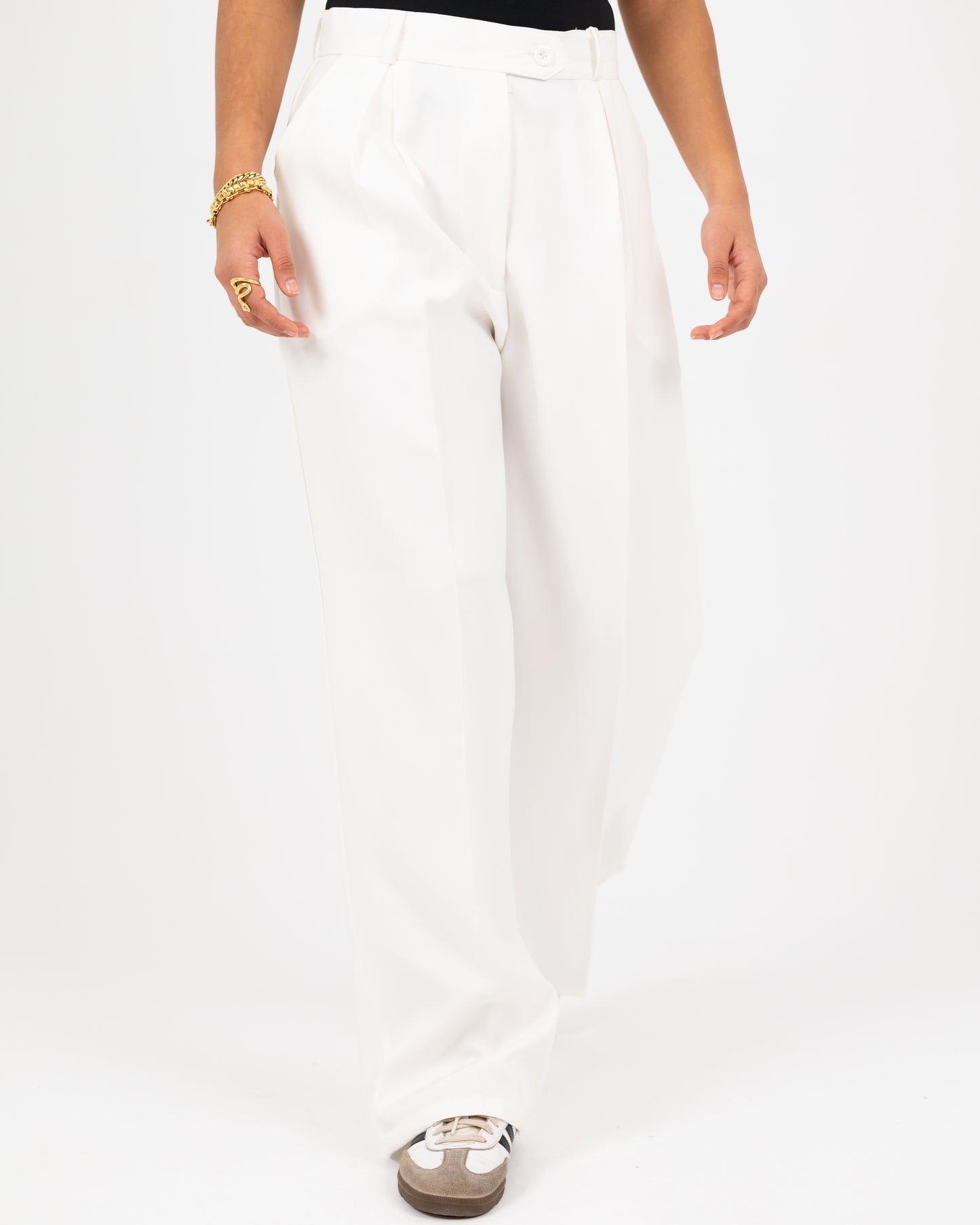 Wide-Leg Modern Pleated Pants