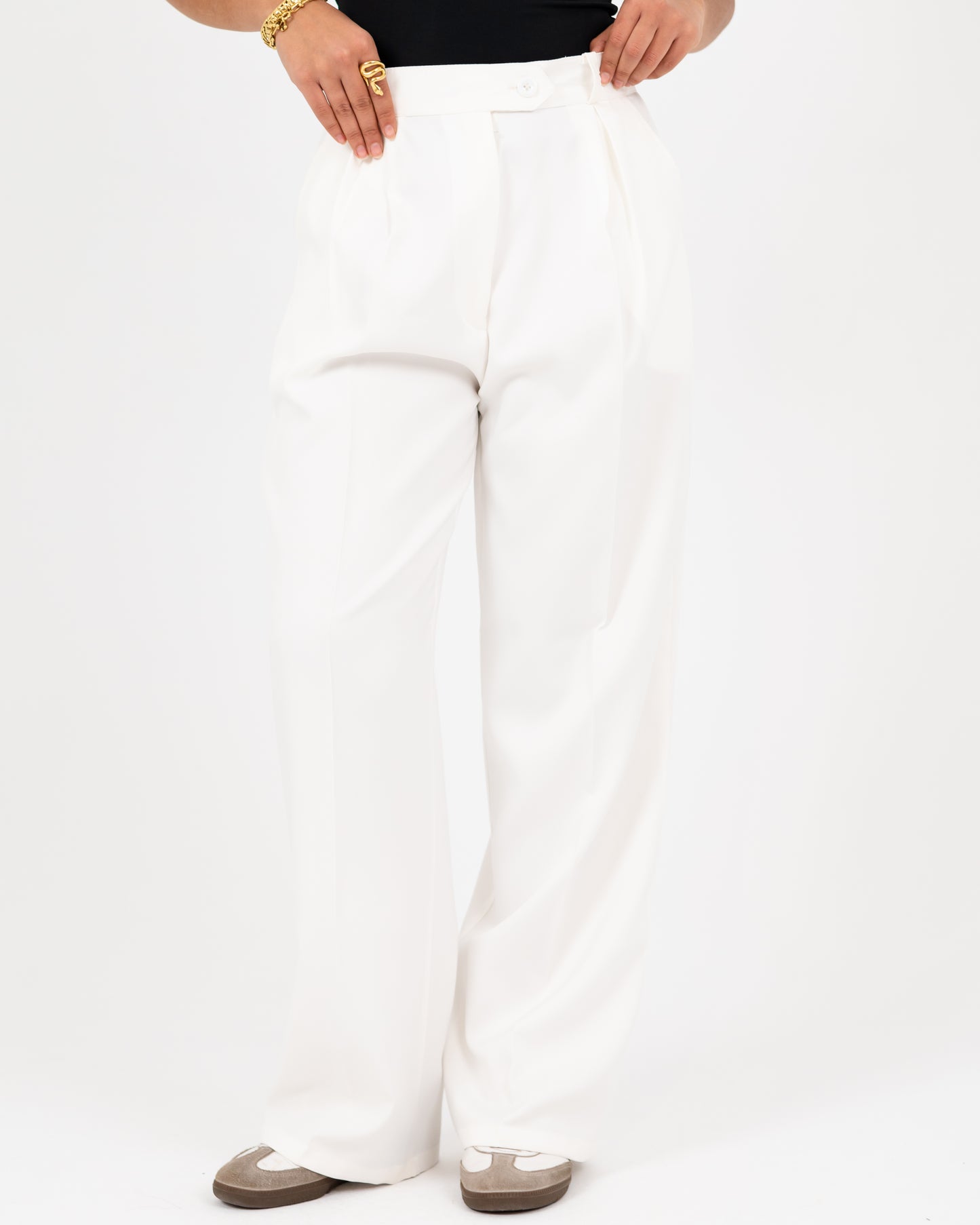 Wide-Leg Modern Pleated Pants
