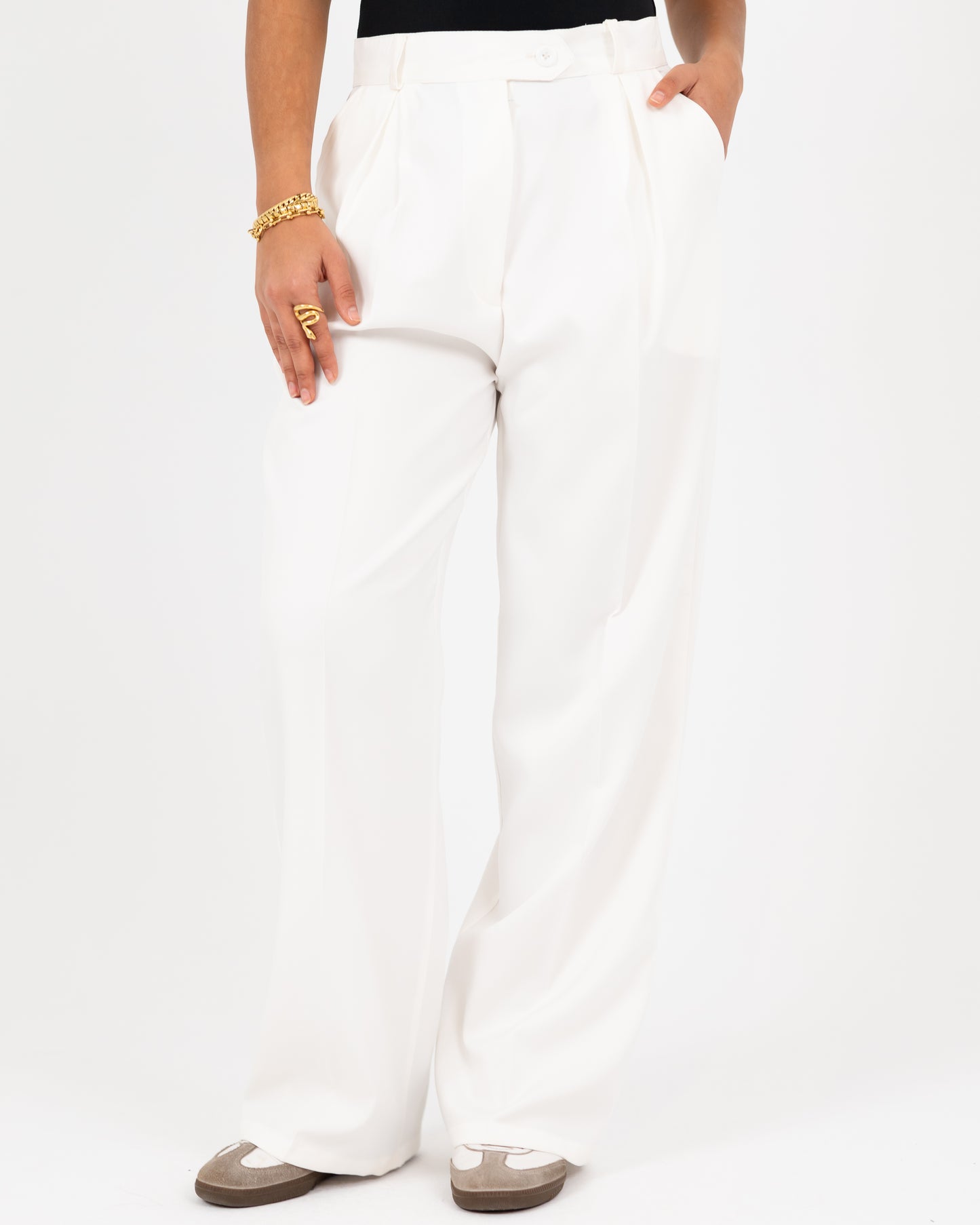 Wide-Leg Modern Pleated Pants