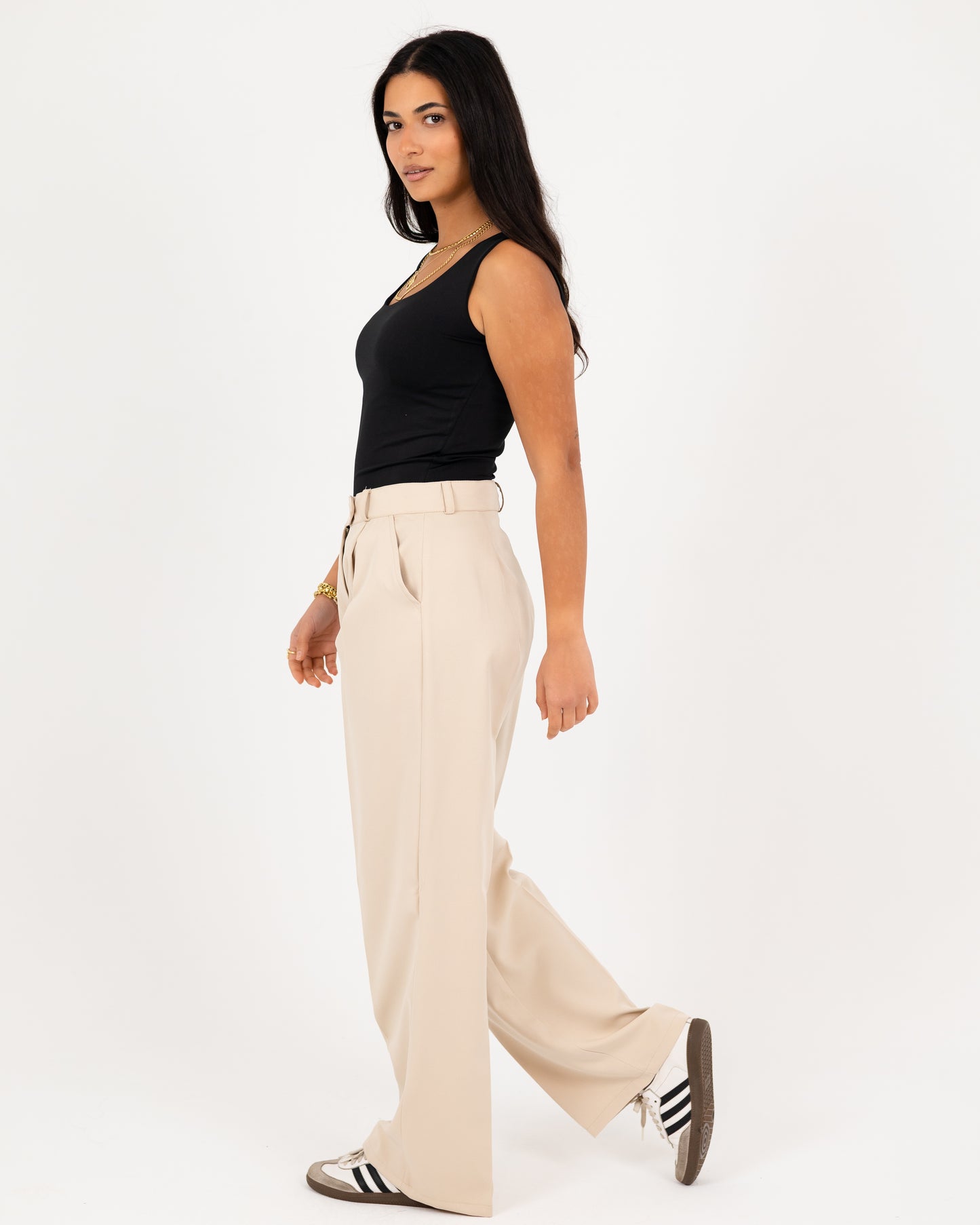 Wide-Leg Modern Pleated Pants