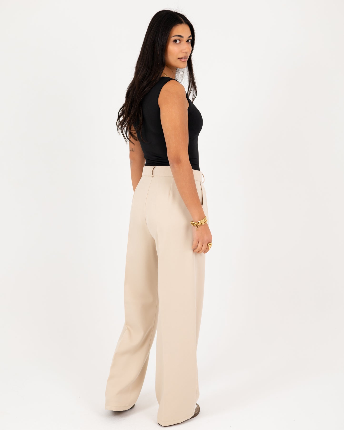 Wide-Leg Modern Pleated Pants