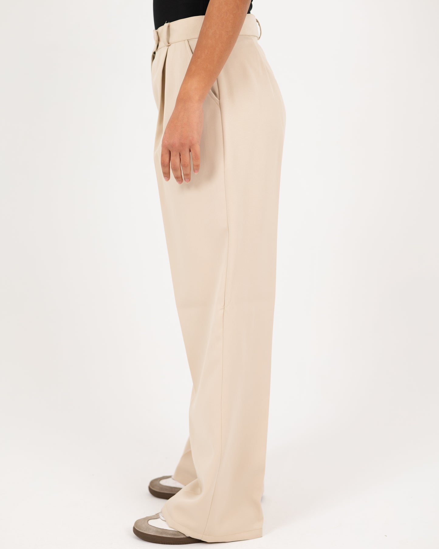 Wide-Leg Modern Pleated Pants