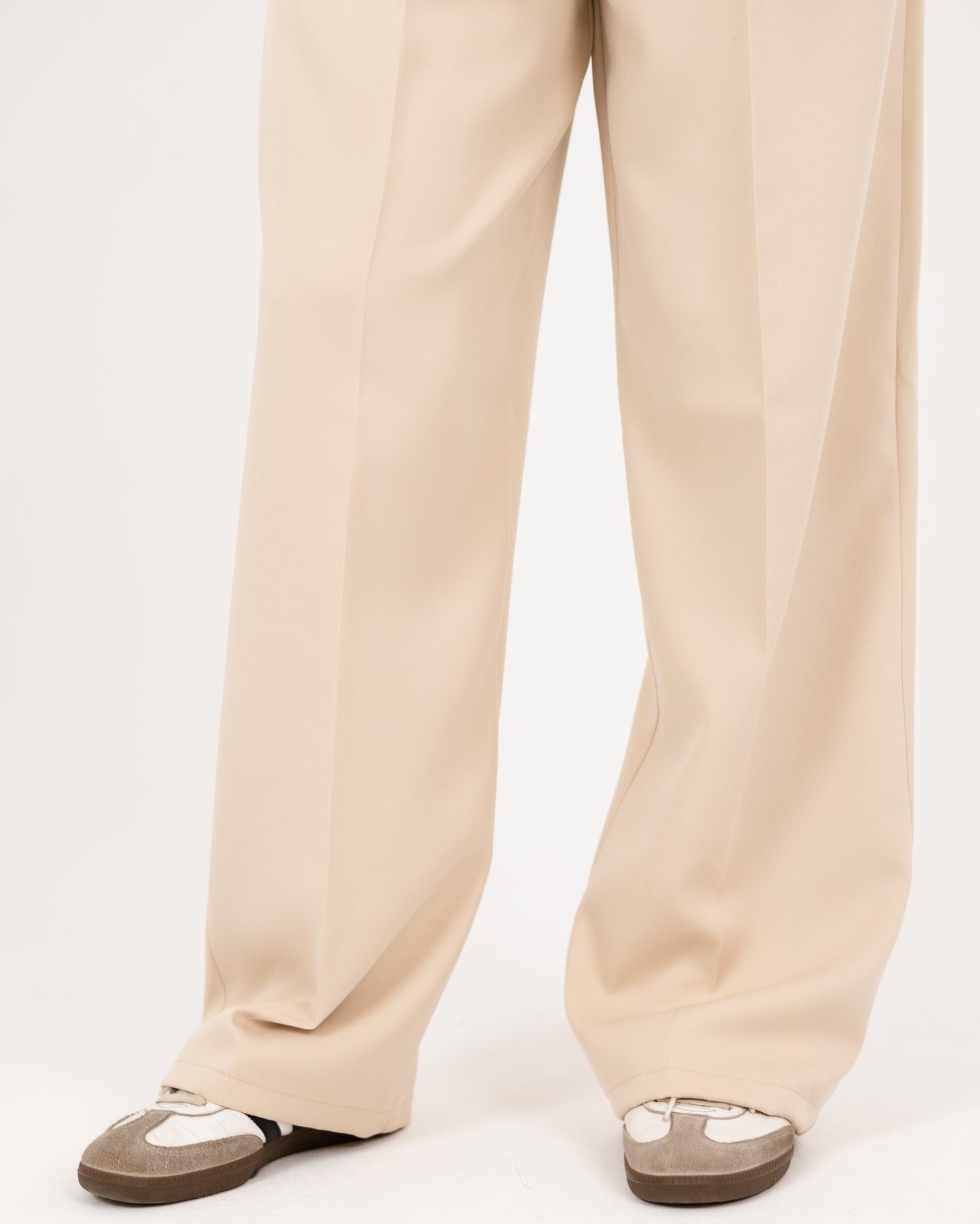 Wide-Leg Modern Pleated Pants