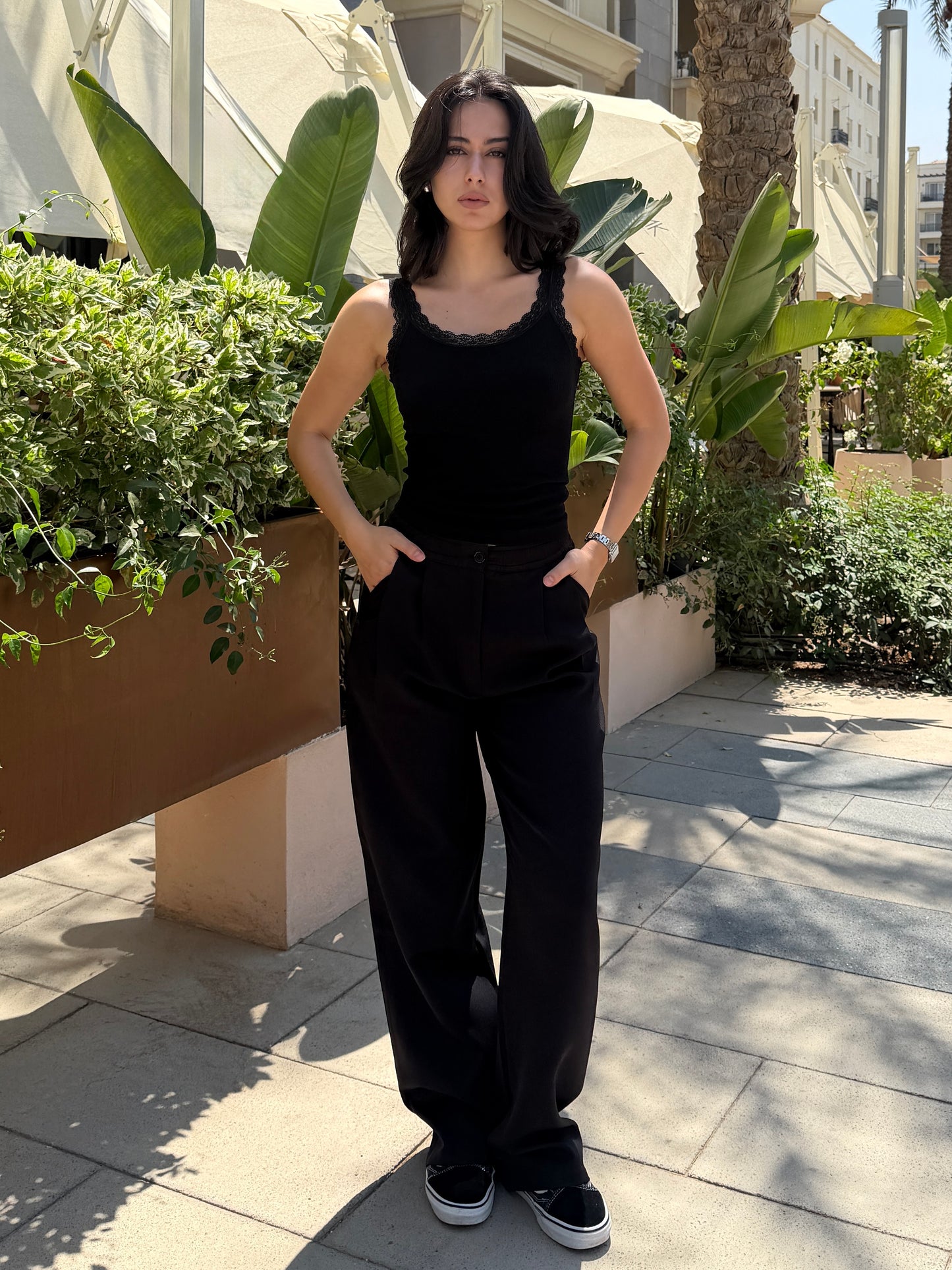 Wide-Leg Pants — Full Elastic Waist