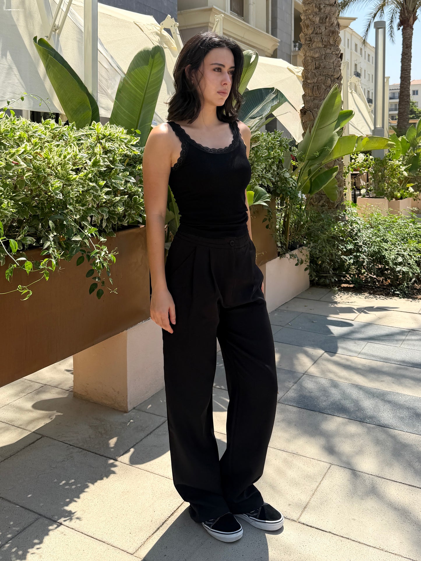 Wide-Leg Pants — Full Elastic Waist