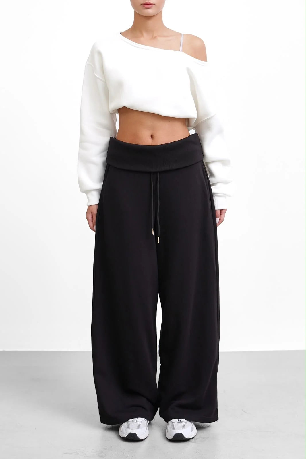 Foldover Waist Sweatpants - 100% Cotton