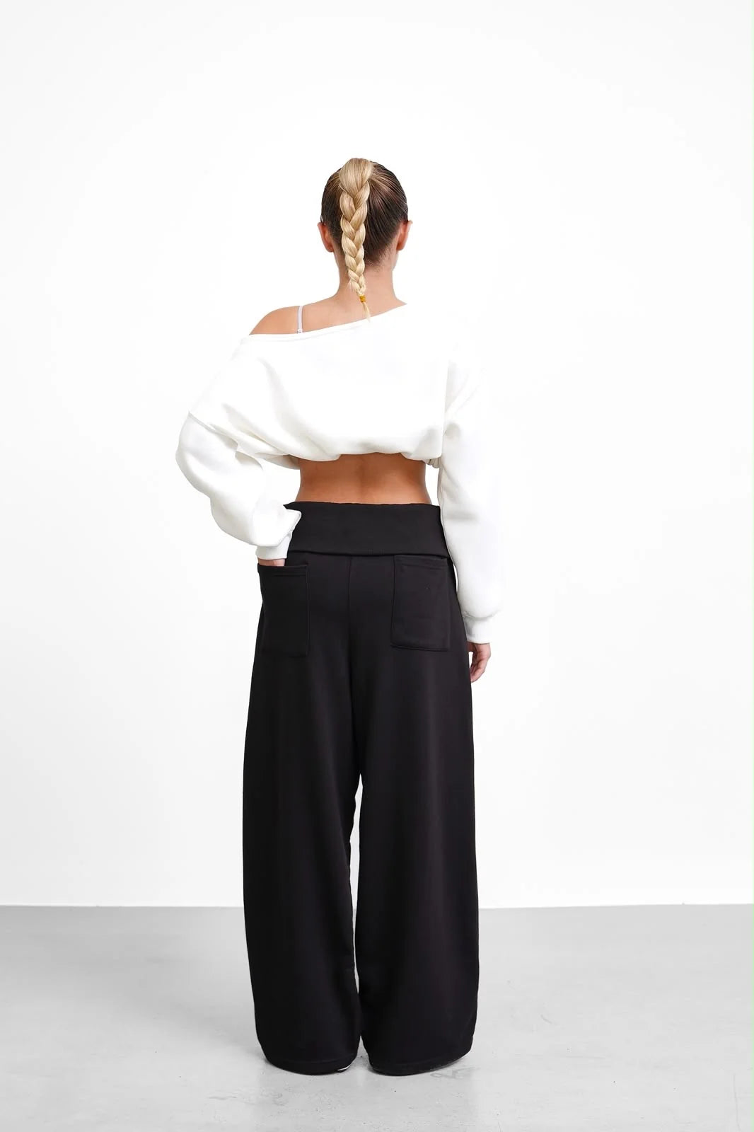 Foldover Waist Sweatpants - 100% Cotton