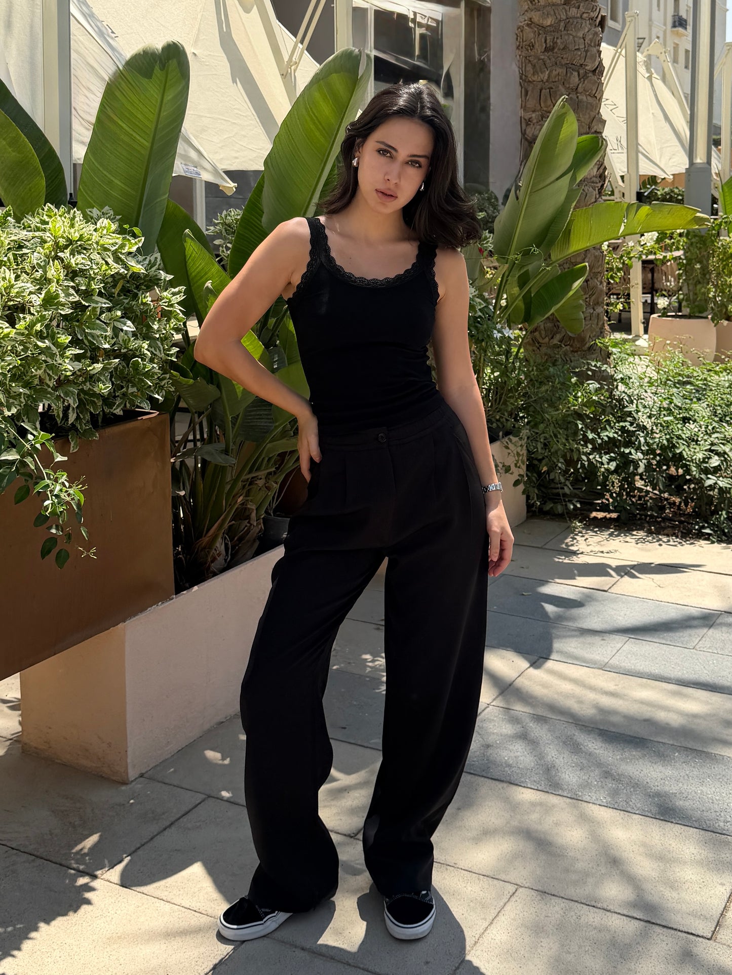 Wide-Leg Pants — Full Elastic Waist