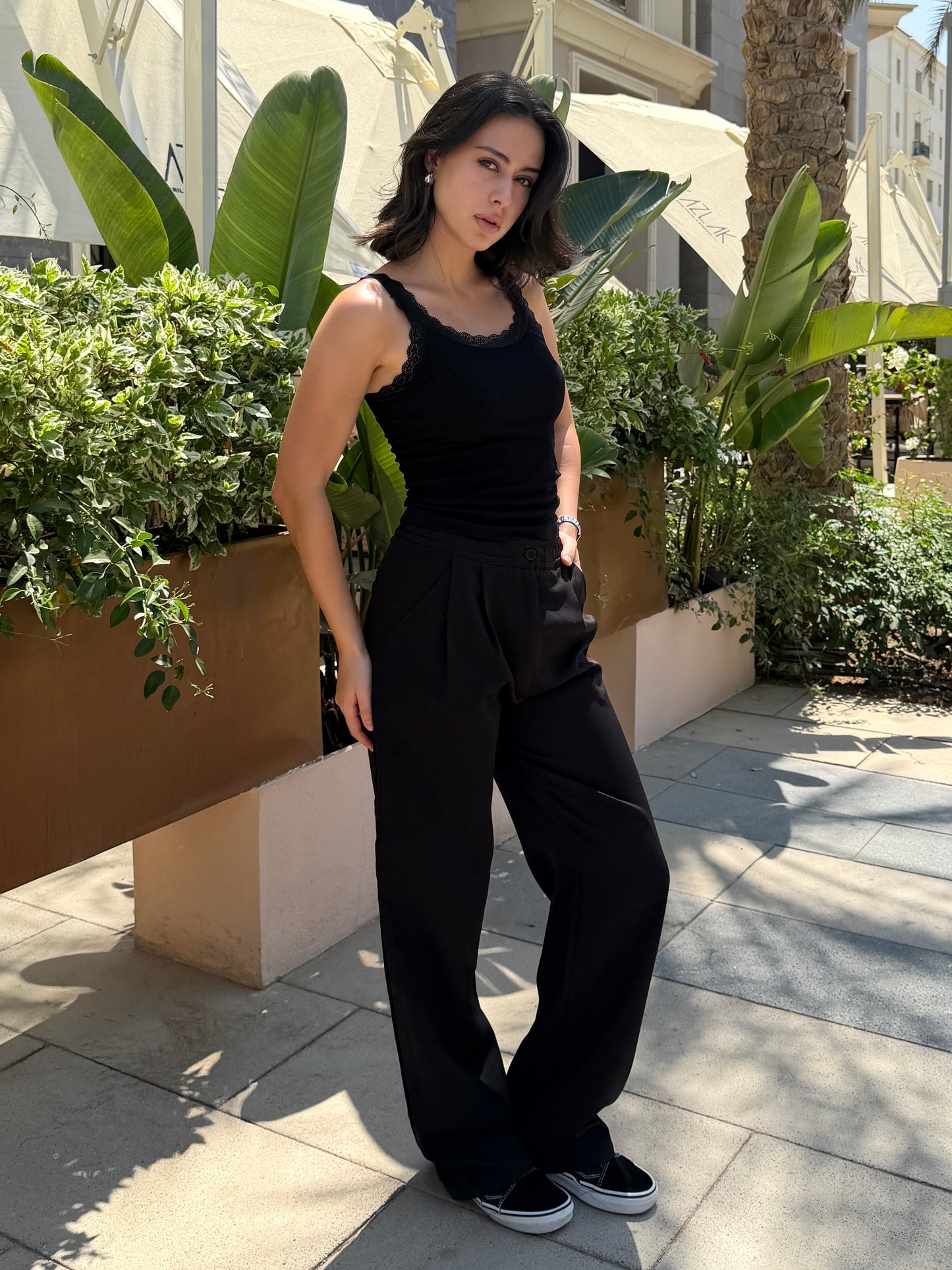 Wide-Leg Pants — Full Elastic Waist