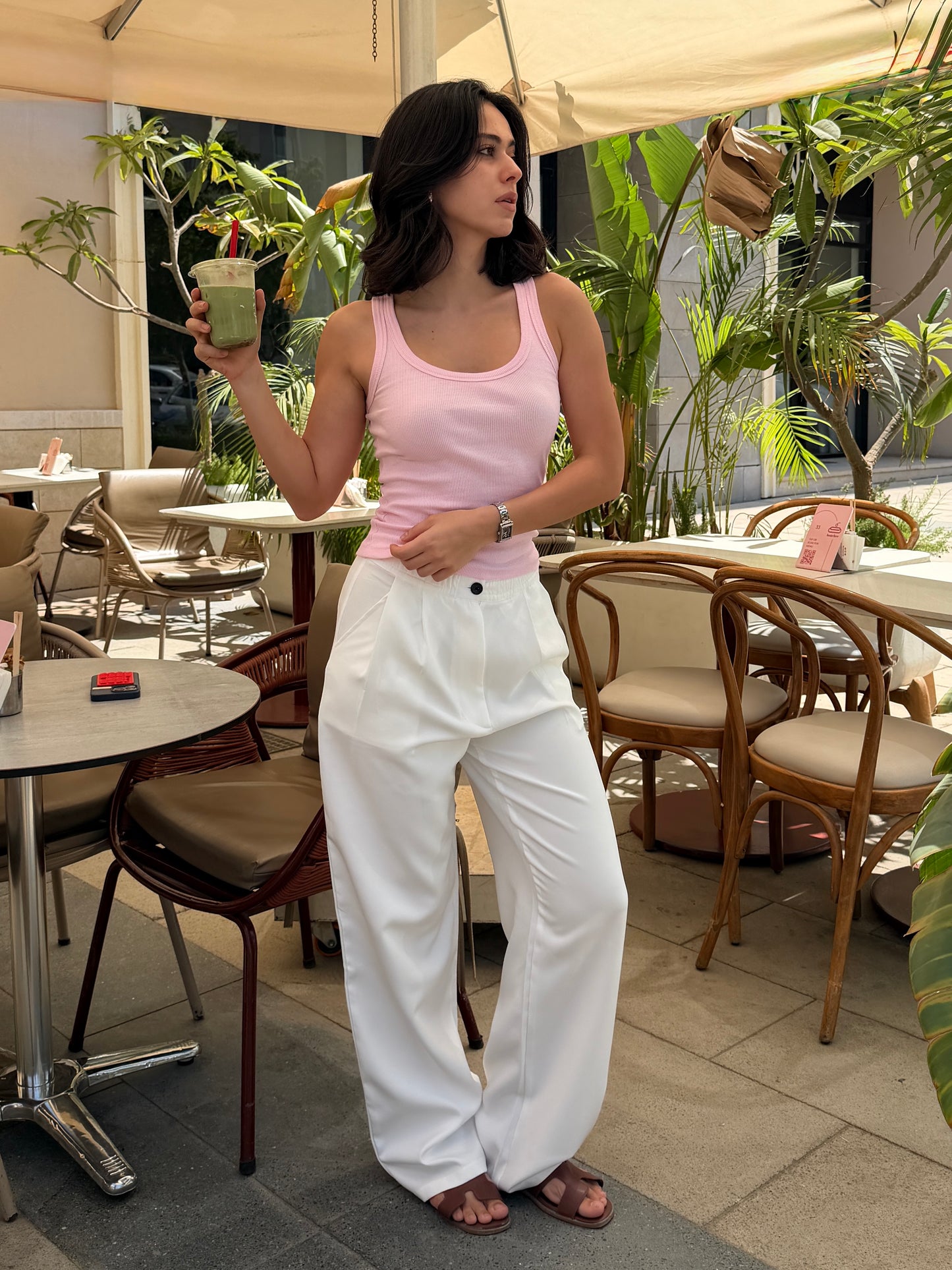 Wide-Leg Pants — Full Elastic Waist