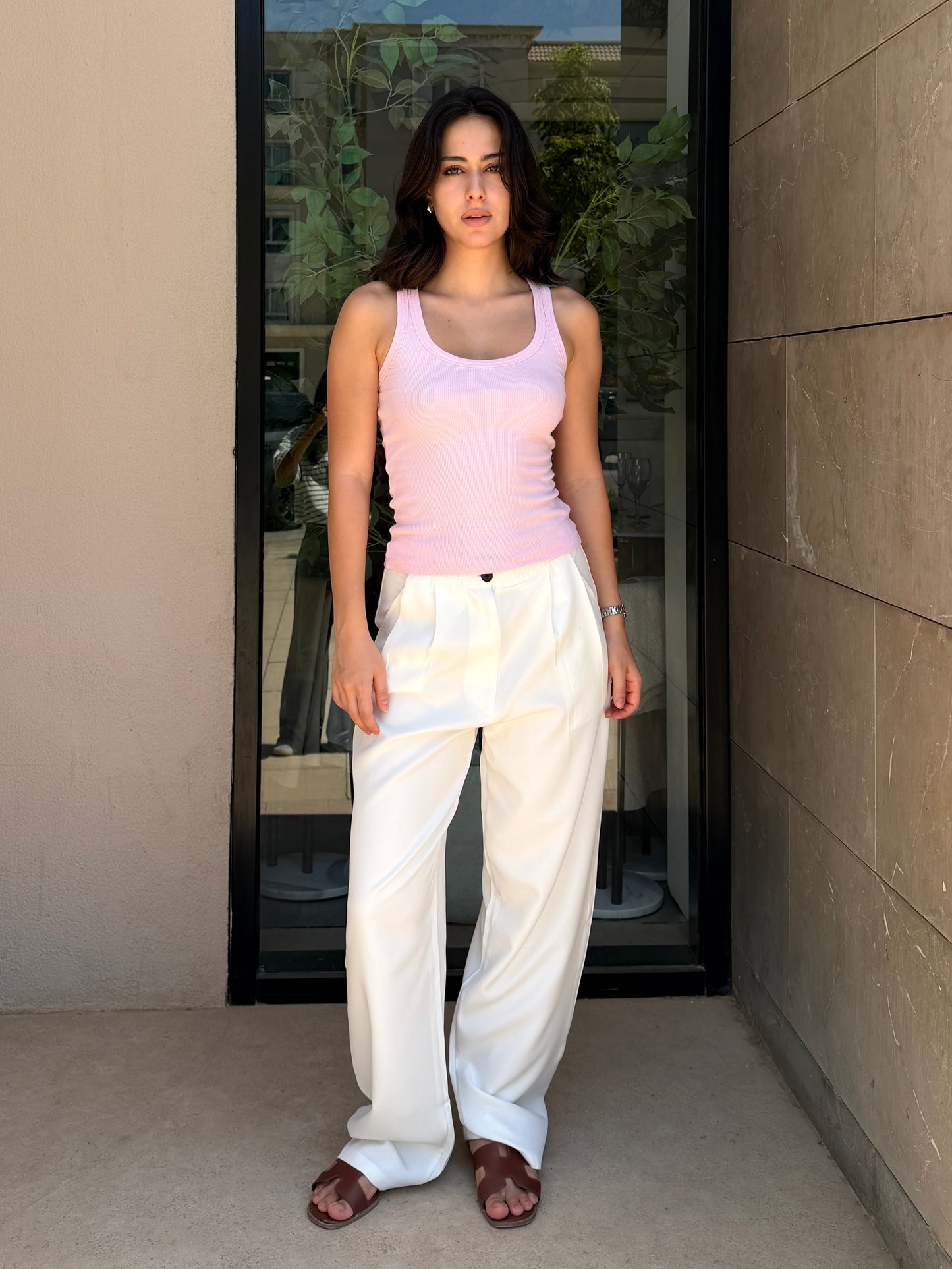Wide-Leg Pants — Full Elastic Waist