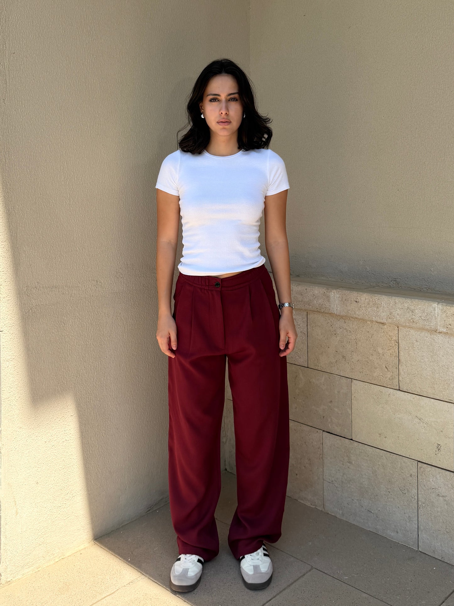 Wide-Leg Pants — Full Elastic Waist