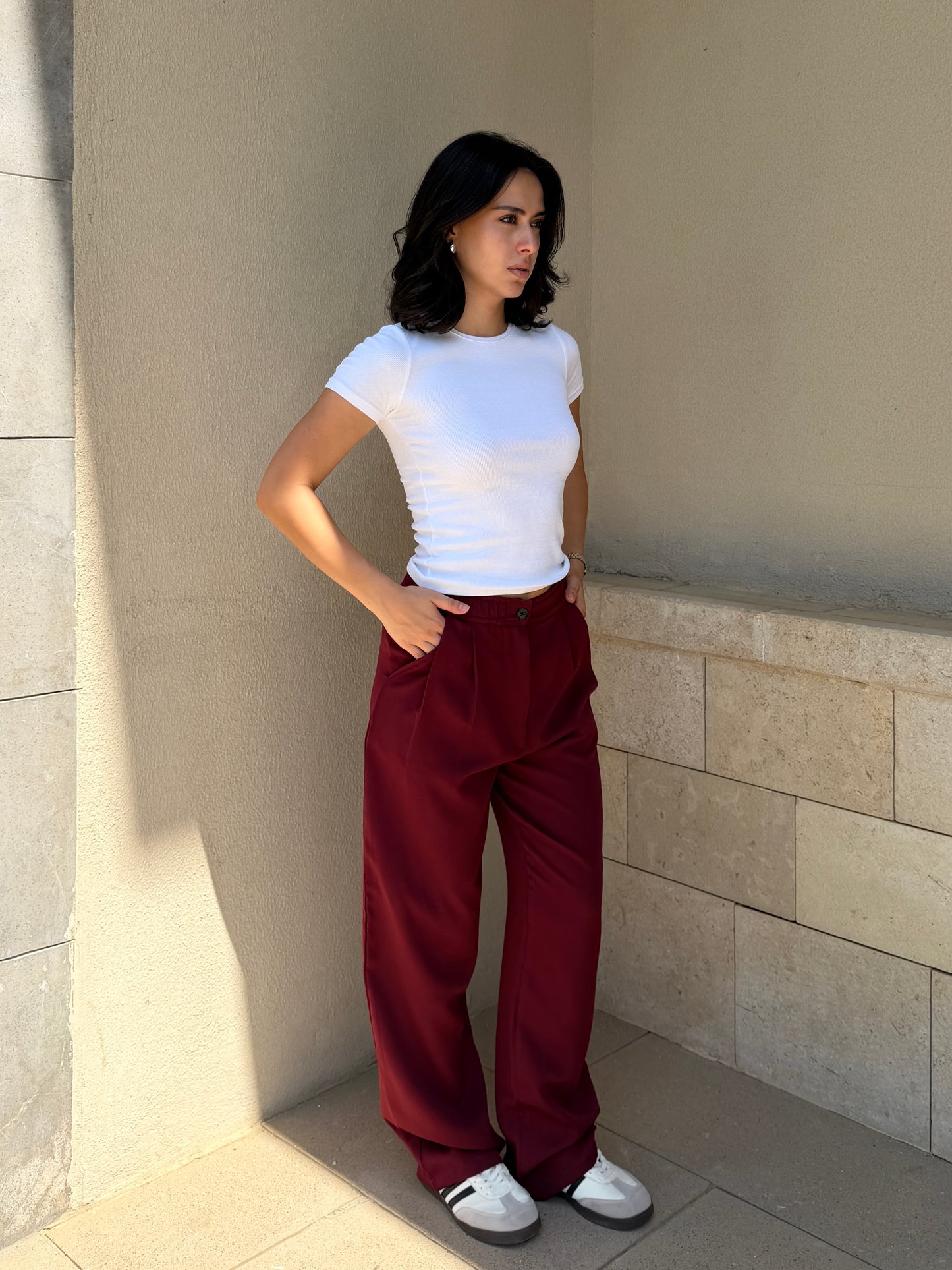 Wide-Leg Pants — Full Elastic Waist