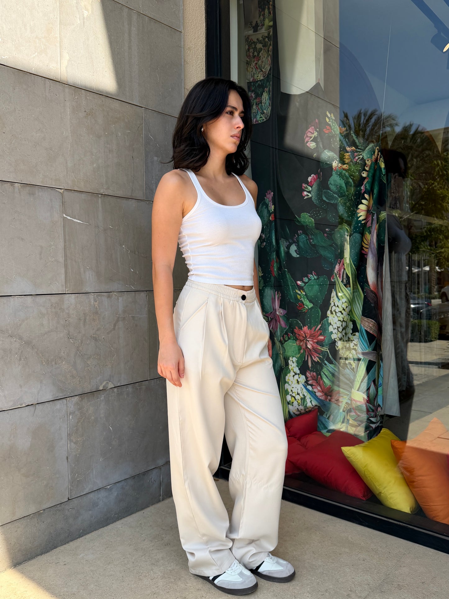 Wide-Leg Pants — Full Elastic Waist