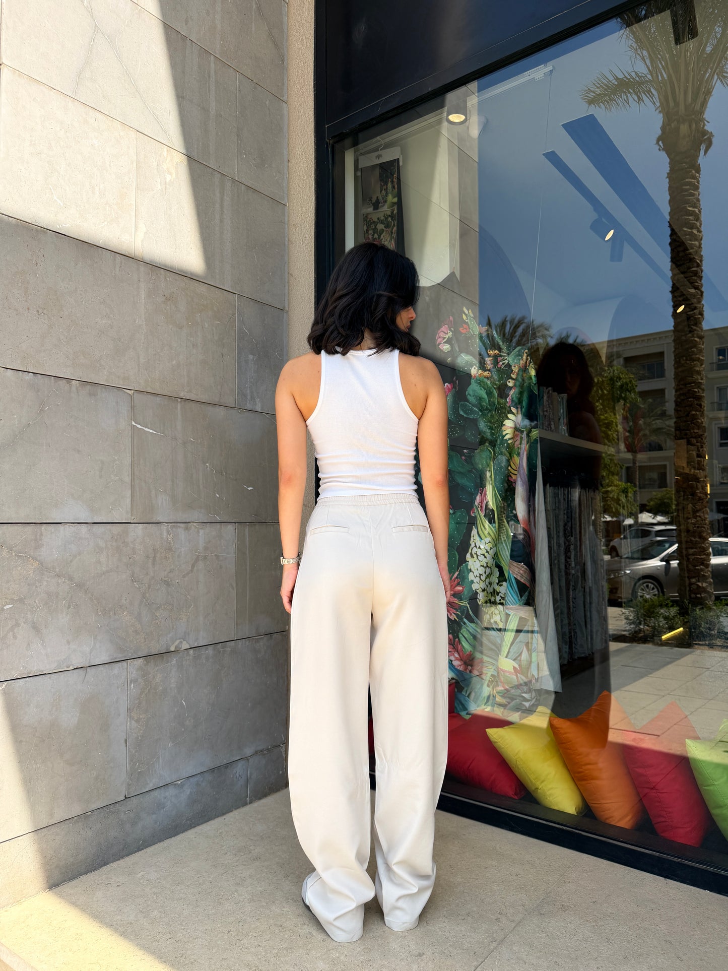 Wide-Leg Pants — Full Elastic Waist