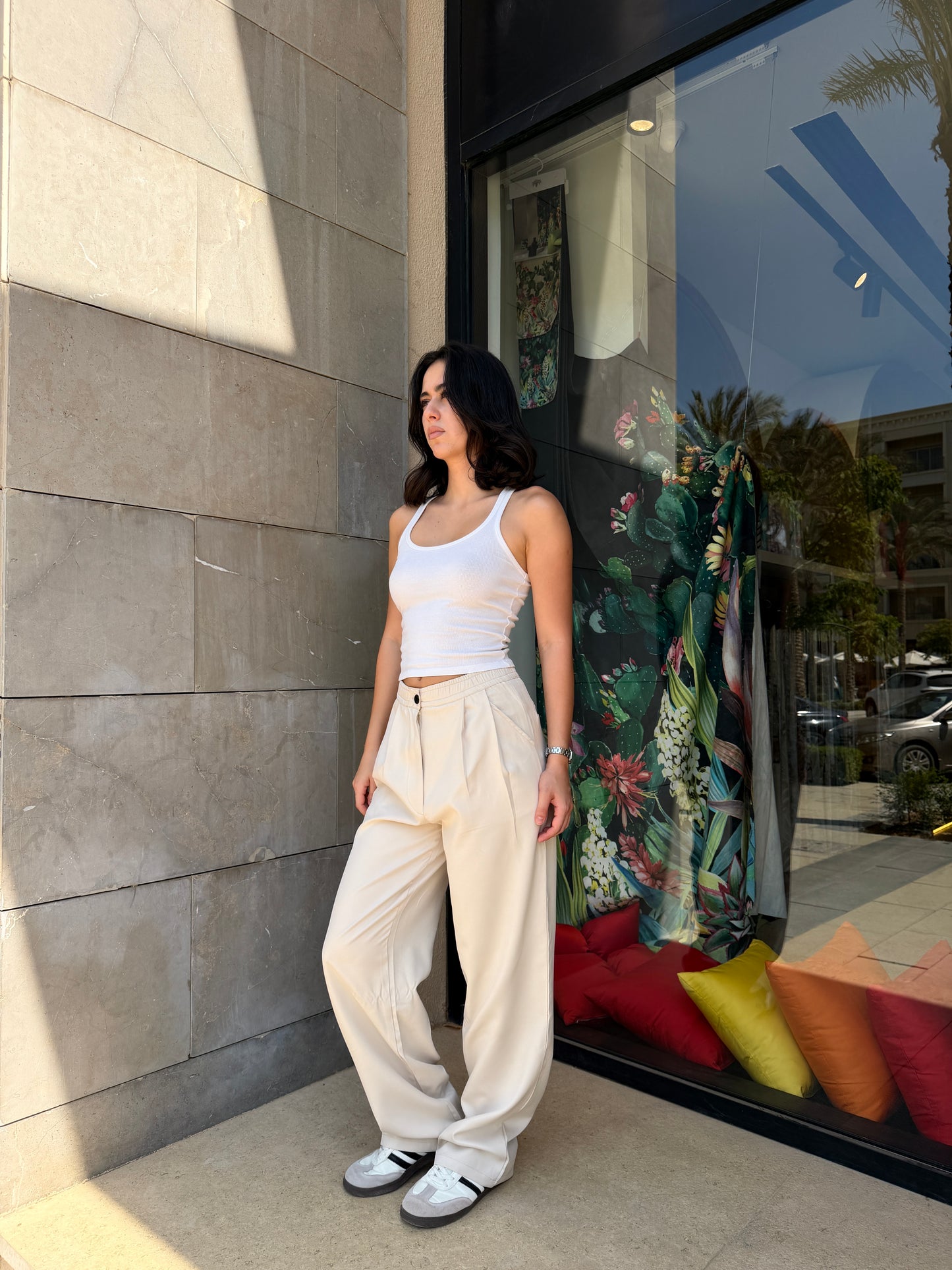 Wide-Leg Pants — Full Elastic Waist