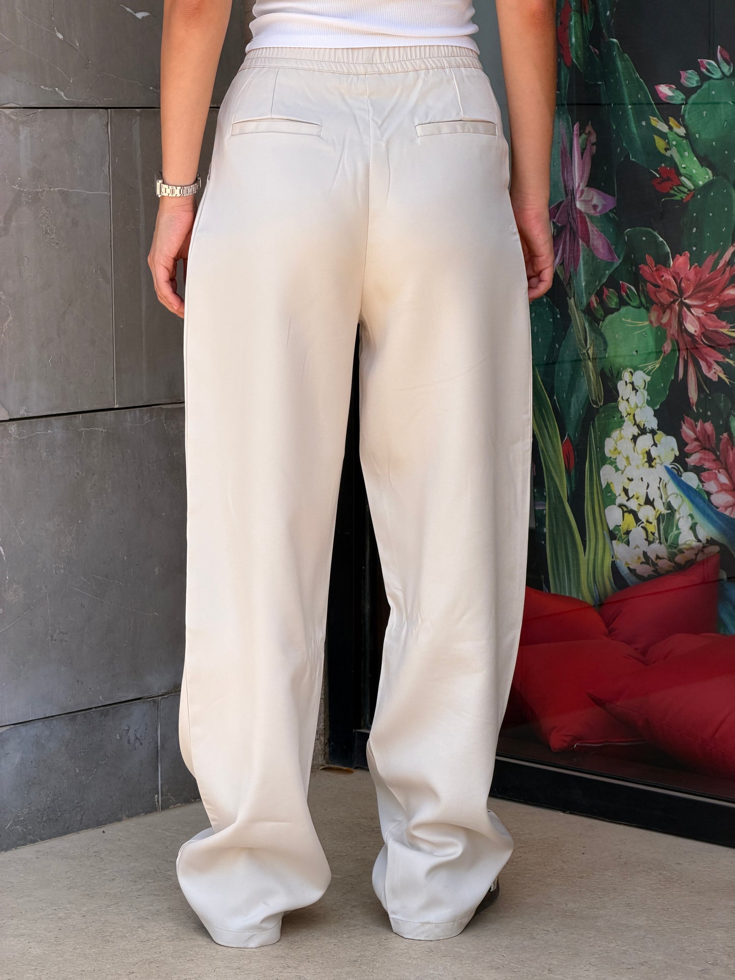 Wide-Leg Pants — Full Elastic Waist