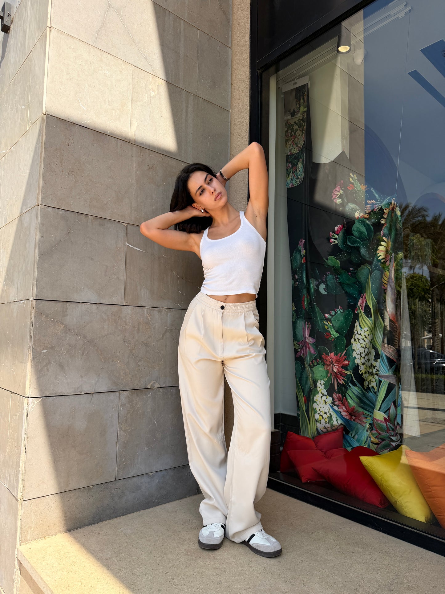 Wide-Leg Pants — Full Elastic Waist