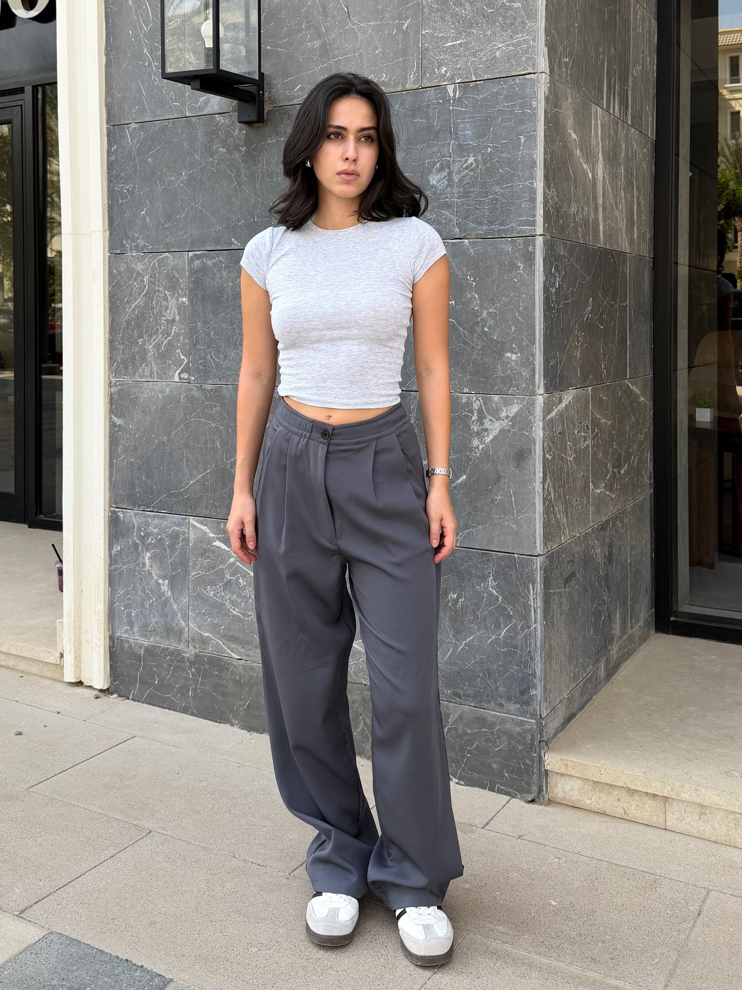 Wide-Leg Pants — Full Elastic Waist