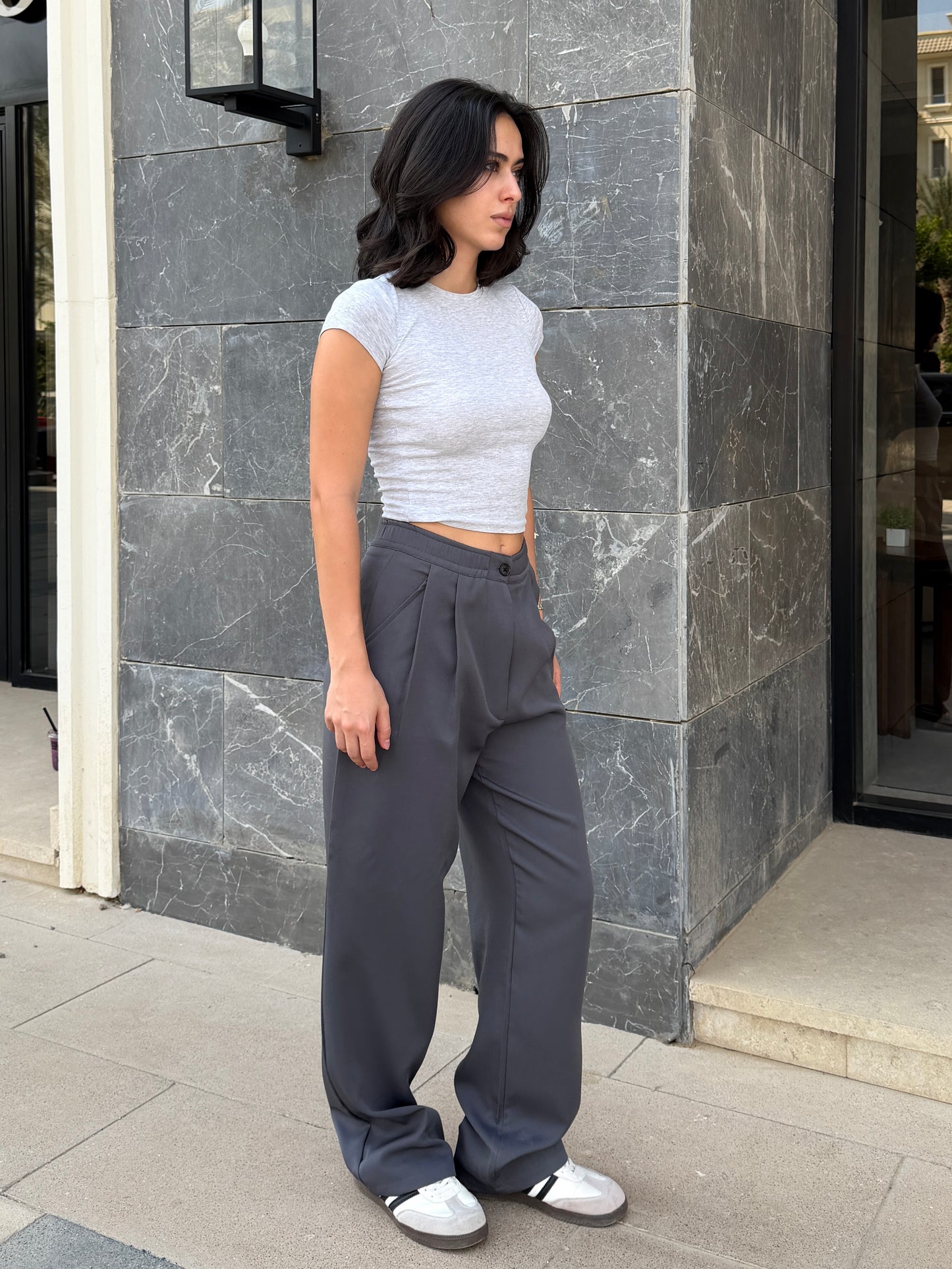 Wide-Leg Pants — Full Elastic Waist