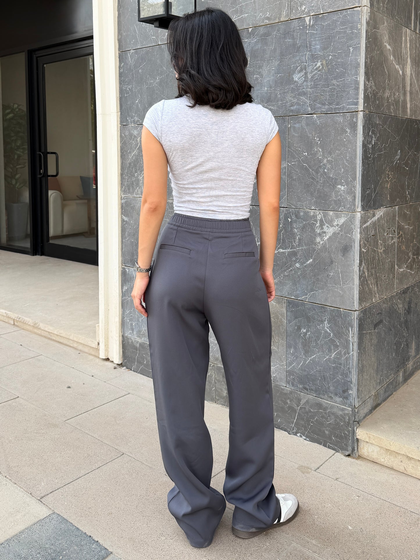 Wide-Leg Pants — Full Elastic Waist