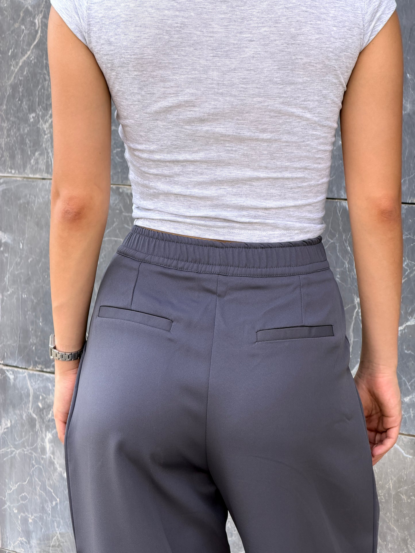 Wide-Leg Pants — Full Elastic Waist