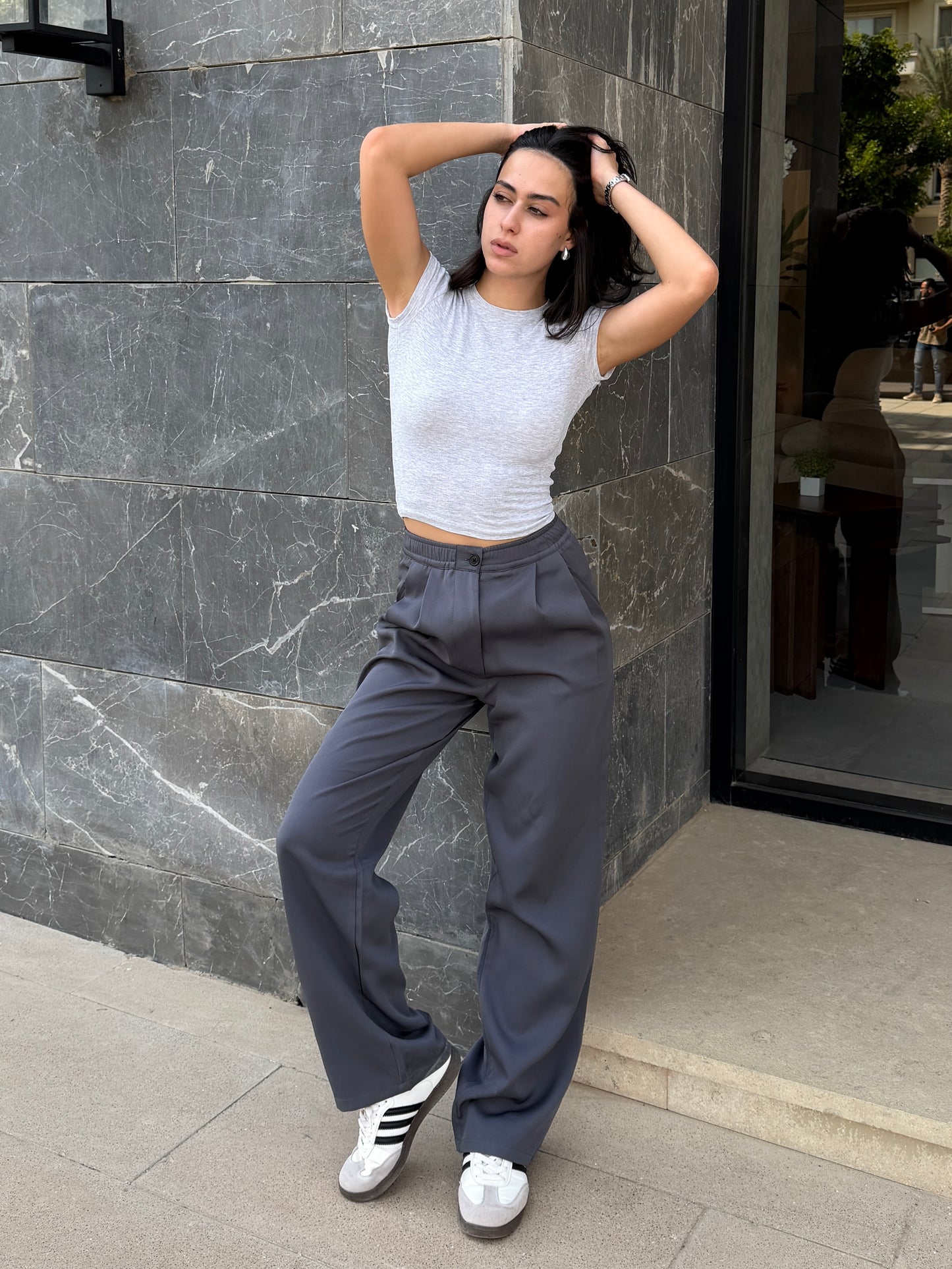 Wide-Leg Pants — Full Elastic Waist
