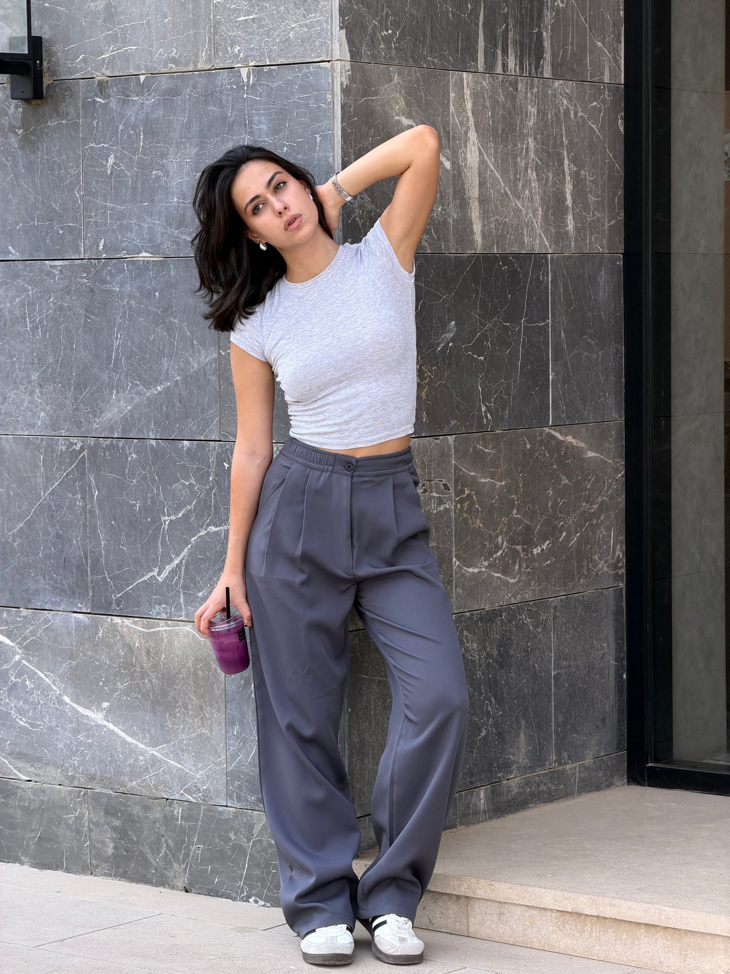 Wide-Leg Pants — Full Elastic Waist