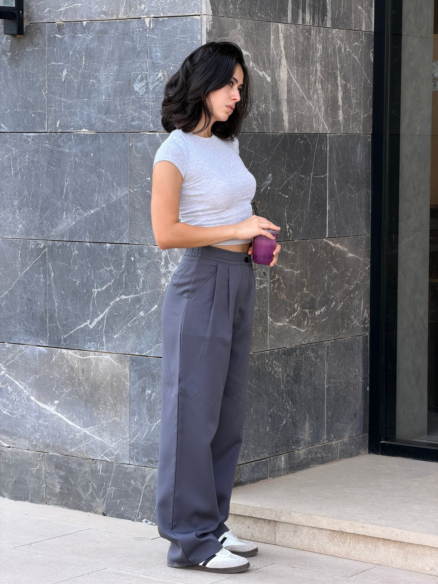 Wide-Leg Pants — Full Elastic Waist