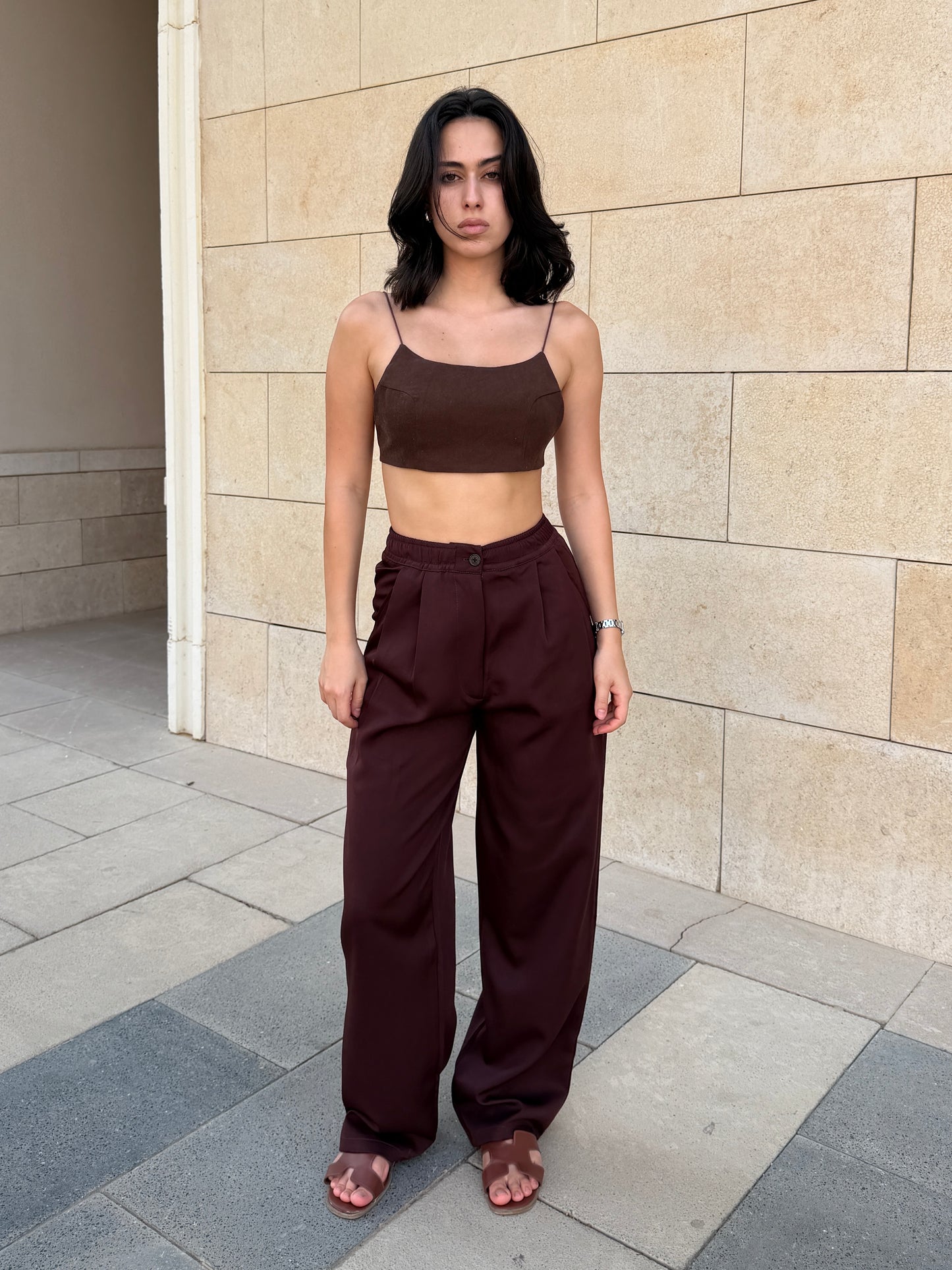 Wide-Leg Pants — Full Elastic Waist