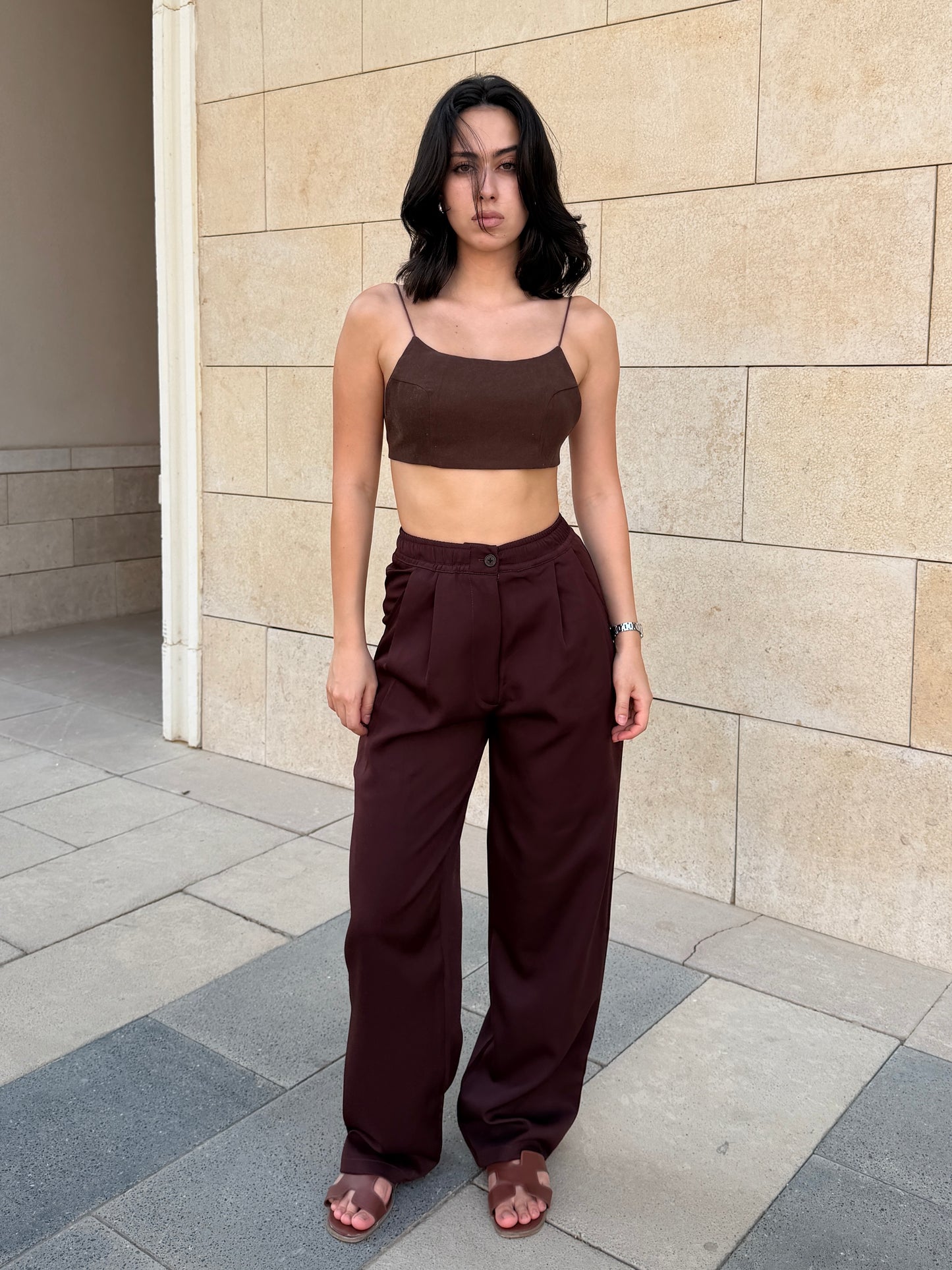 Wide-Leg Pants — Full Elastic Waist