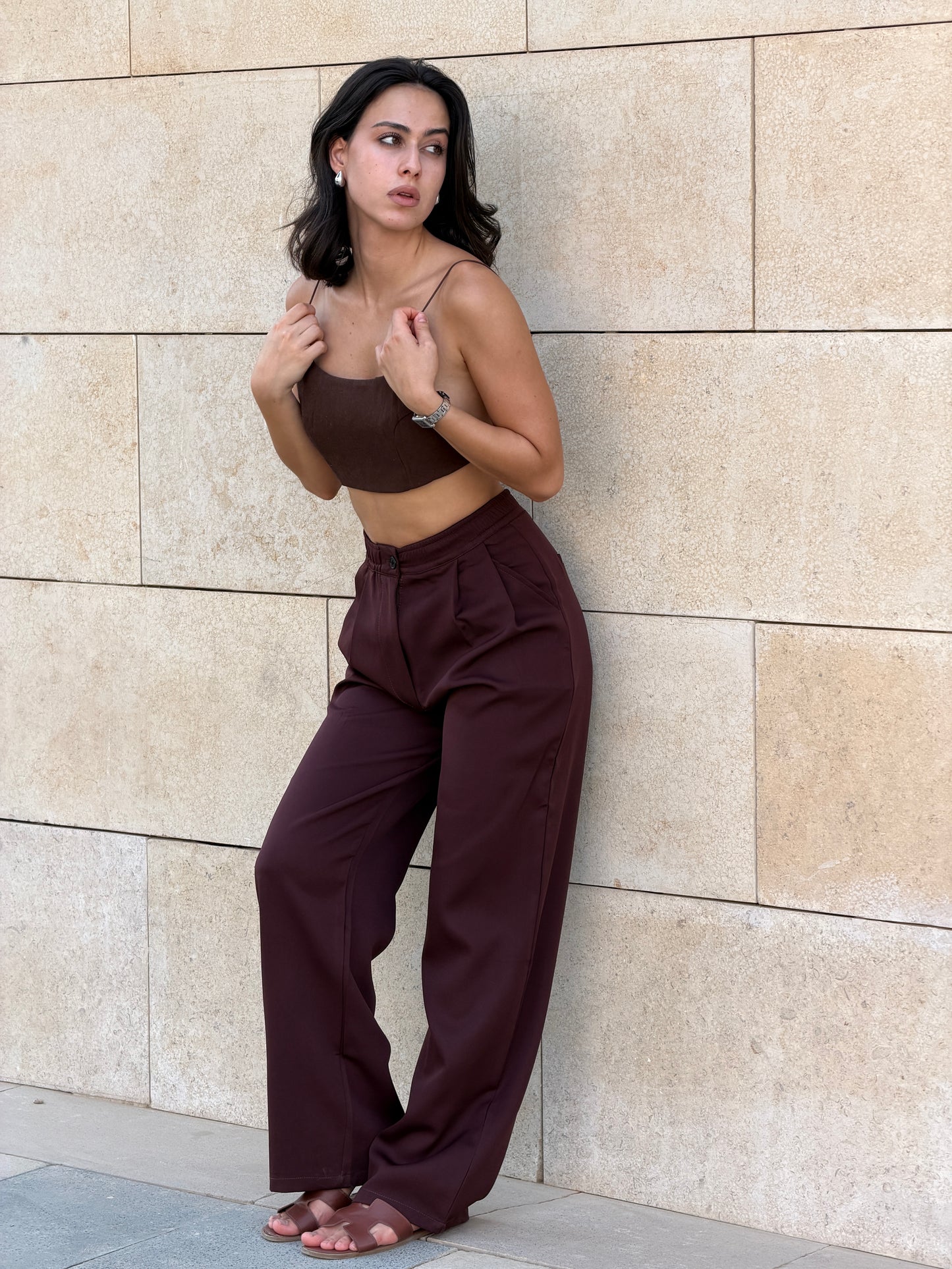 Wide-Leg Pants — Full Elastic Waist
