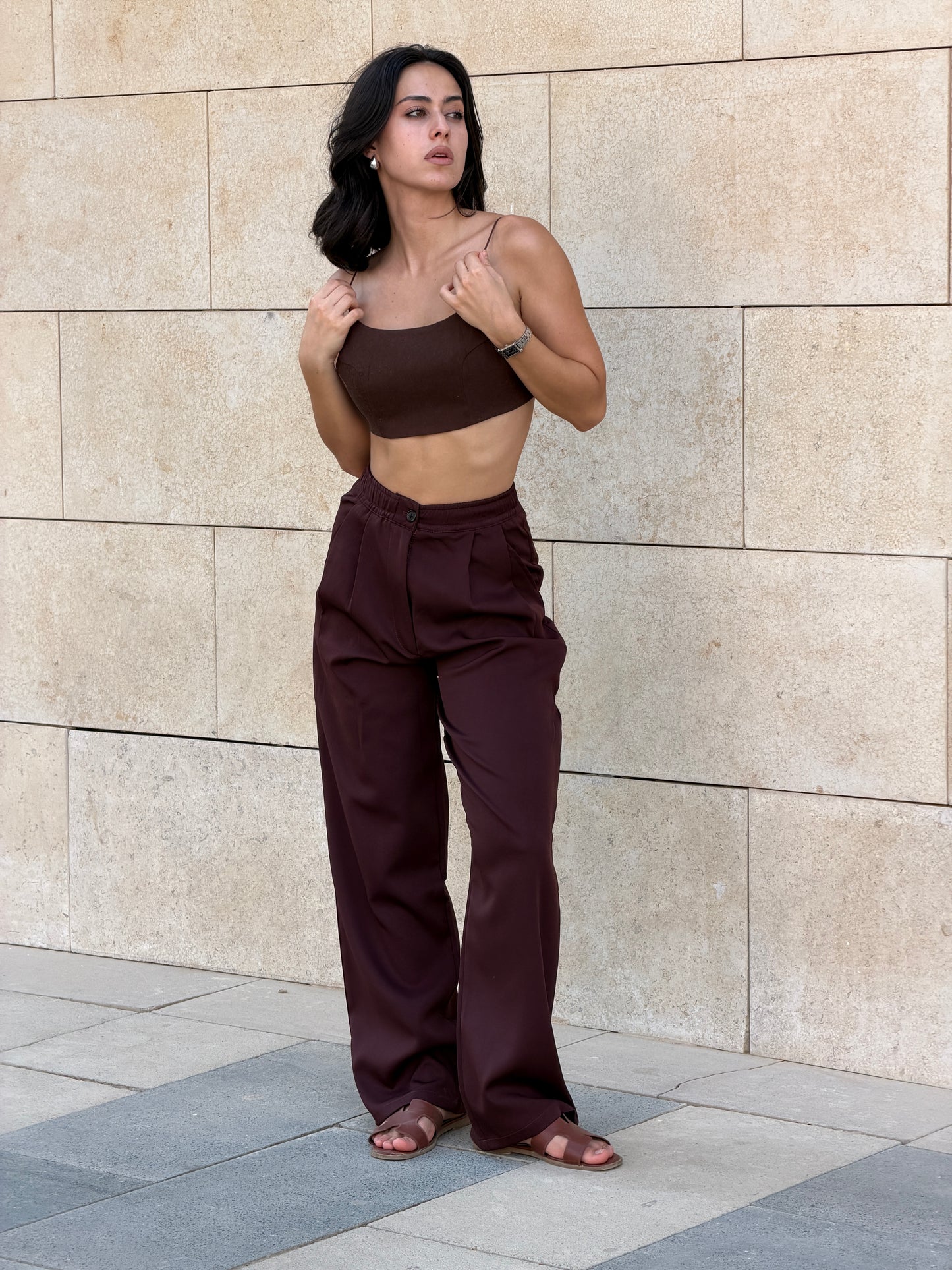 Wide-Leg Pants — Full Elastic Waist