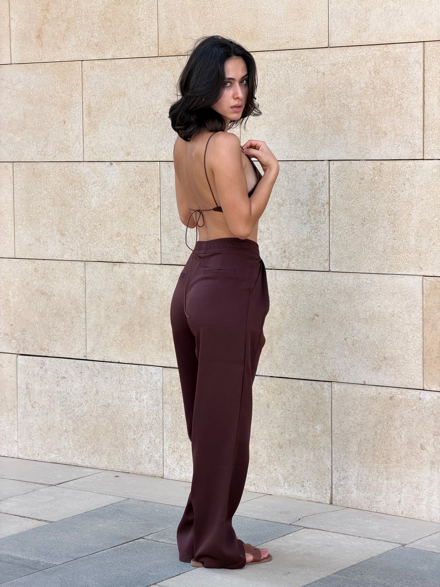 Wide-Leg Pants — Full Elastic Waist