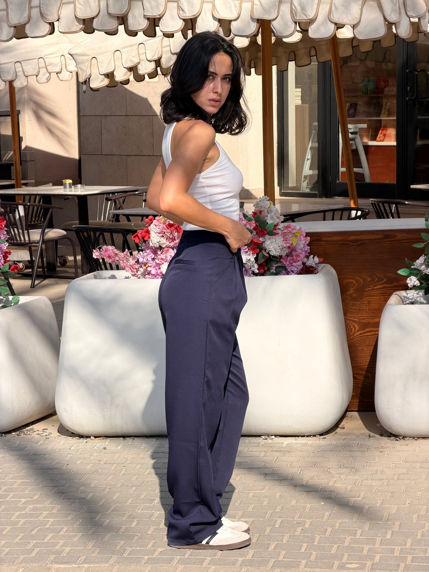 Wide-Leg Pants — Full Elastic Waist