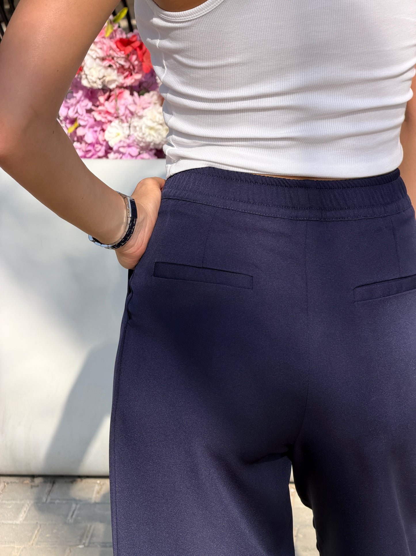 Wide-Leg Pants — Full Elastic Waist