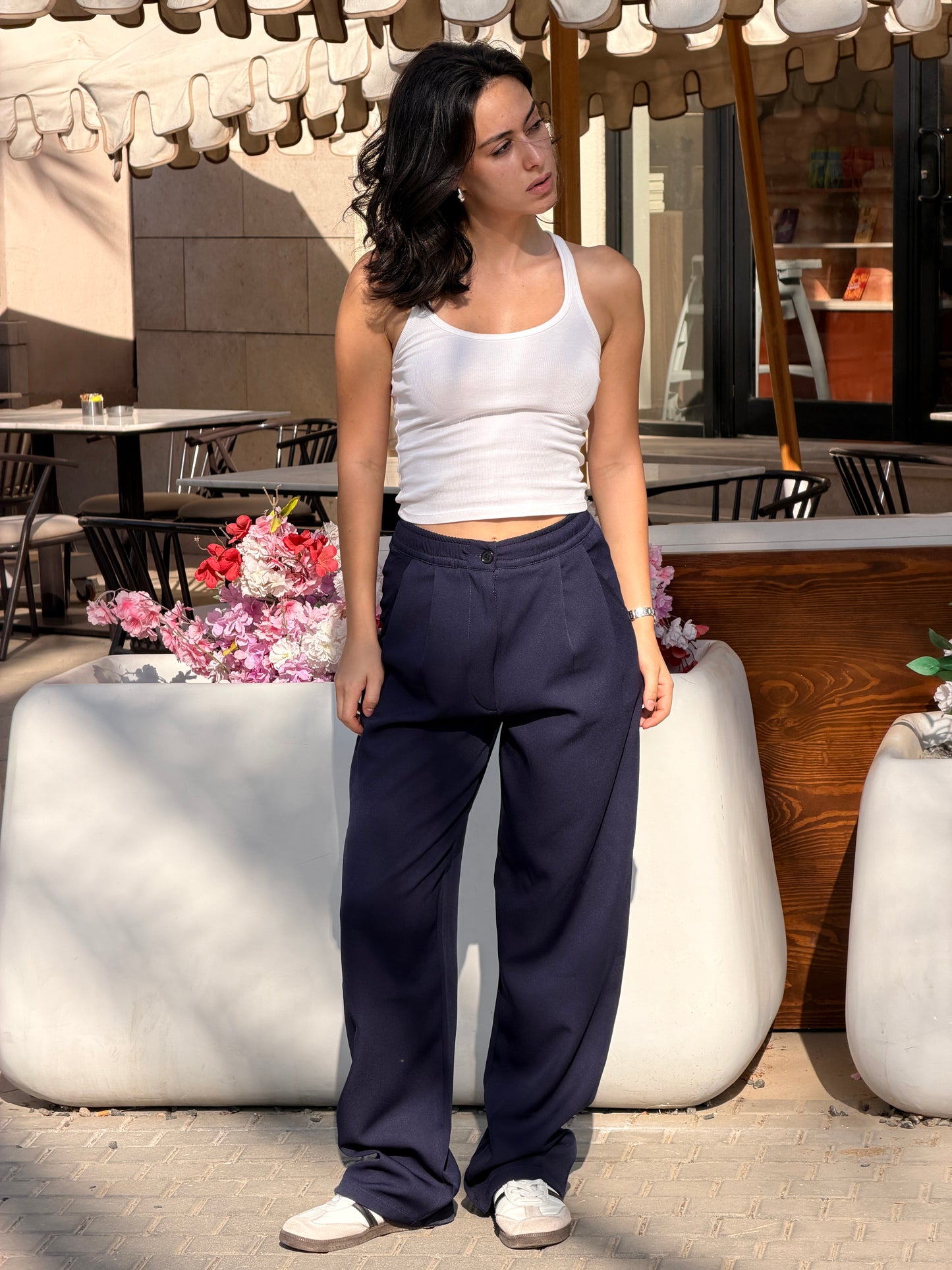 Wide-Leg Pants — Full Elastic Waist