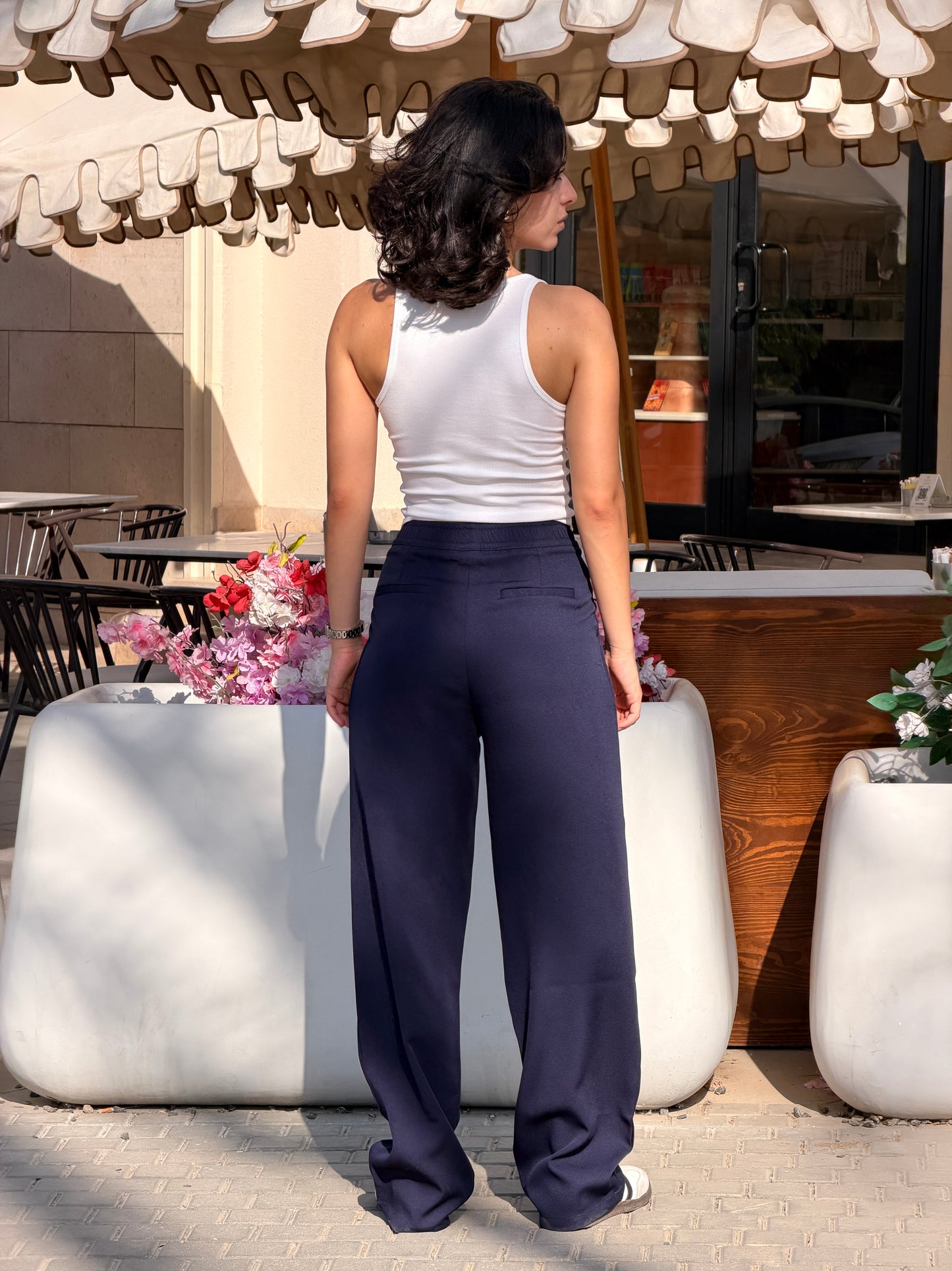 Wide-Leg Pants — Full Elastic Waist
