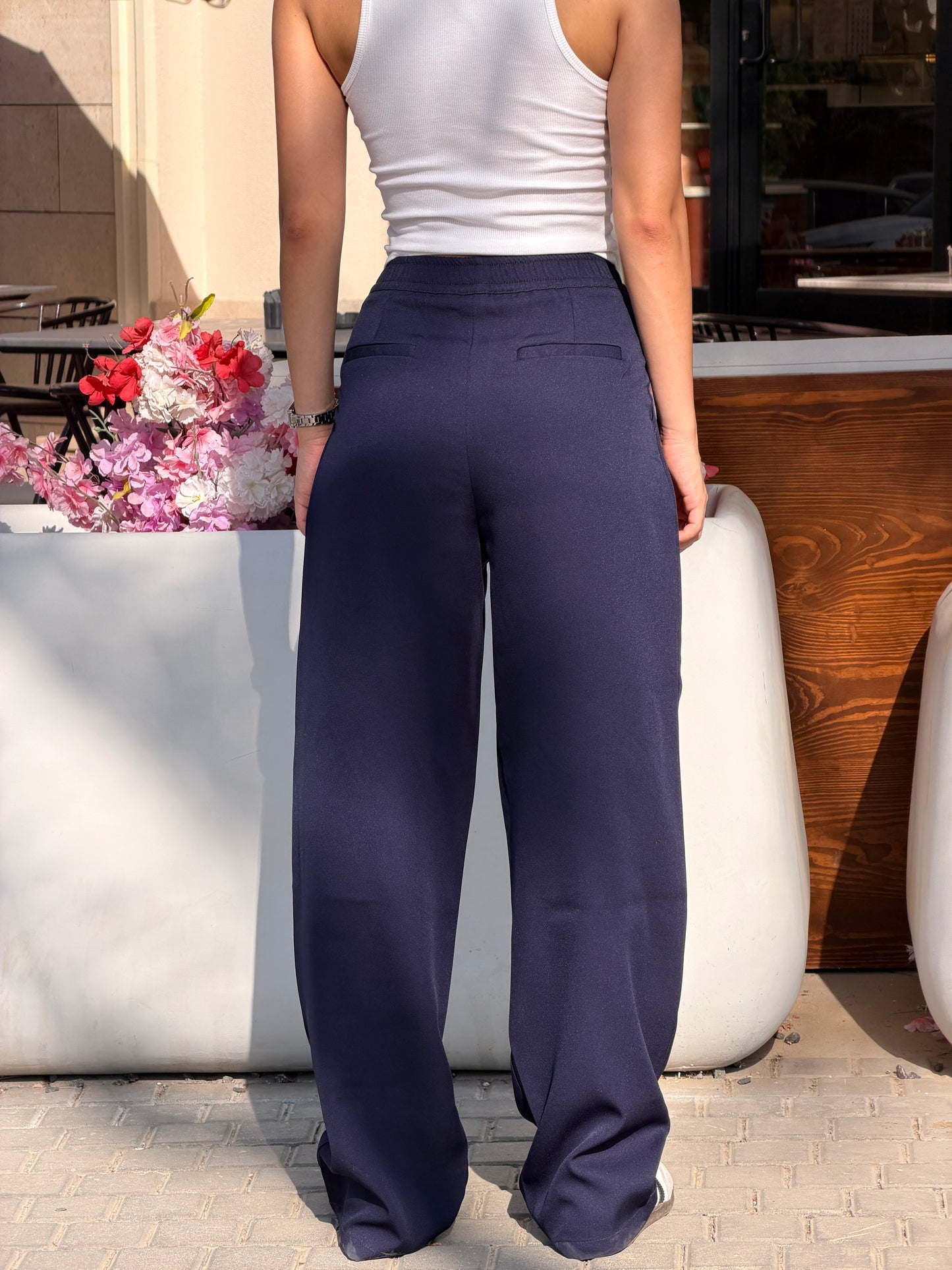 Wide-Leg Pants — Full Elastic Waist