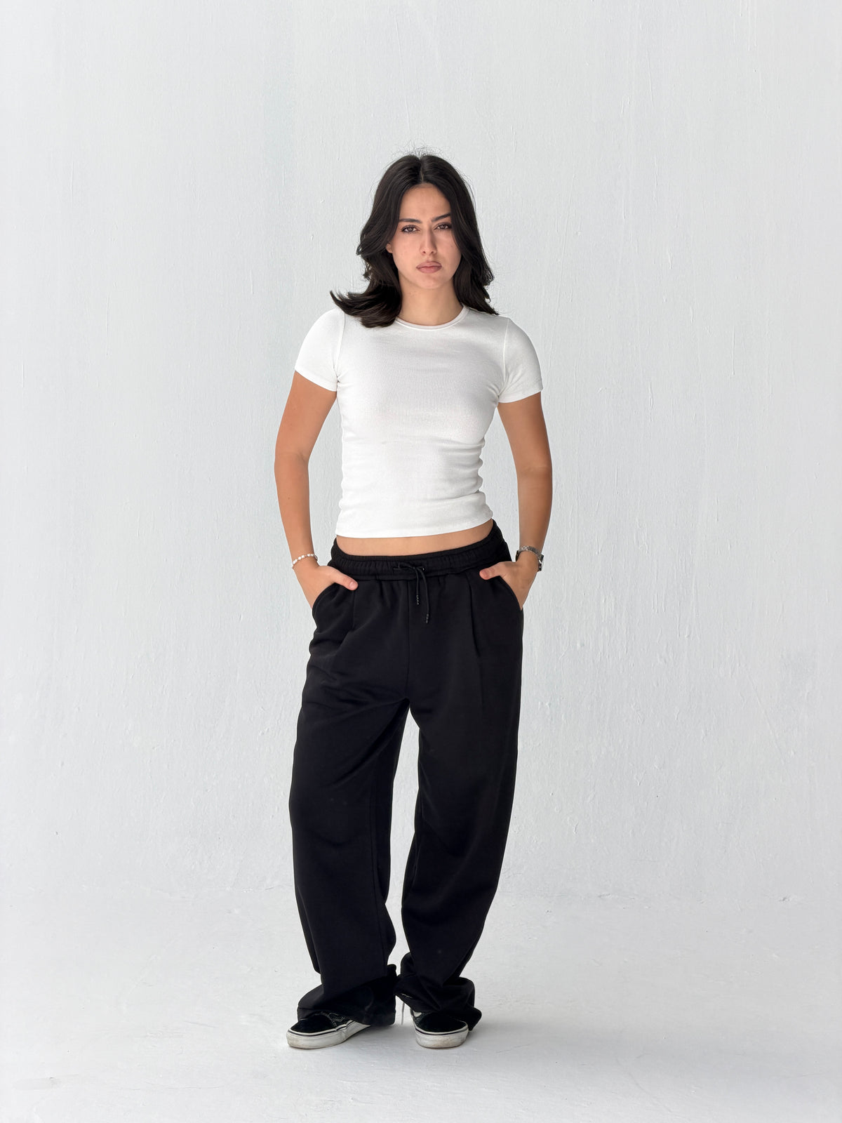 Duo Unisex Pleated Wide-Leg Sweatpants – 100% Cotton Face