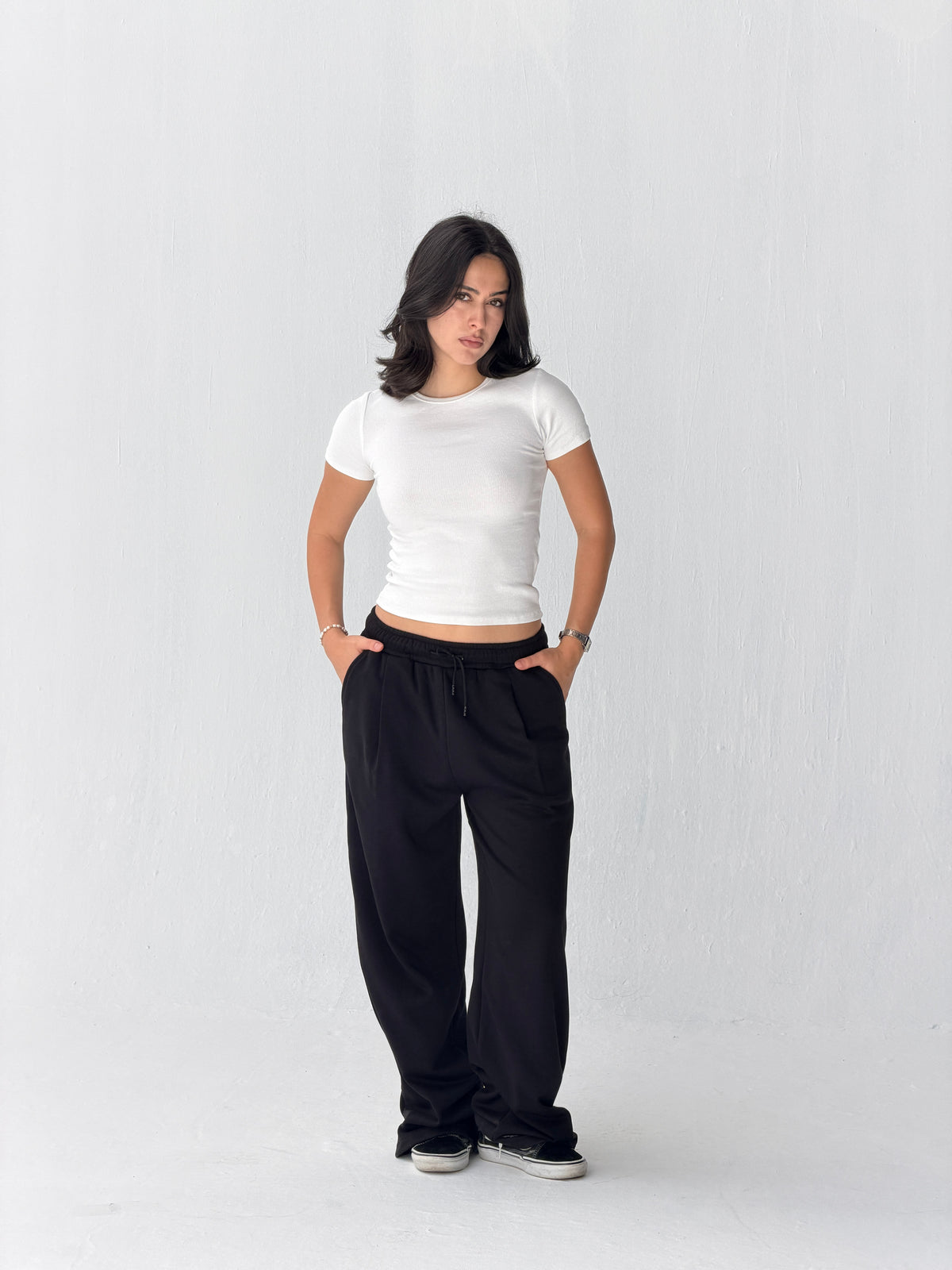 Duo Unisex Pleated Wide-Leg Sweatpants – 100% Cotton Face