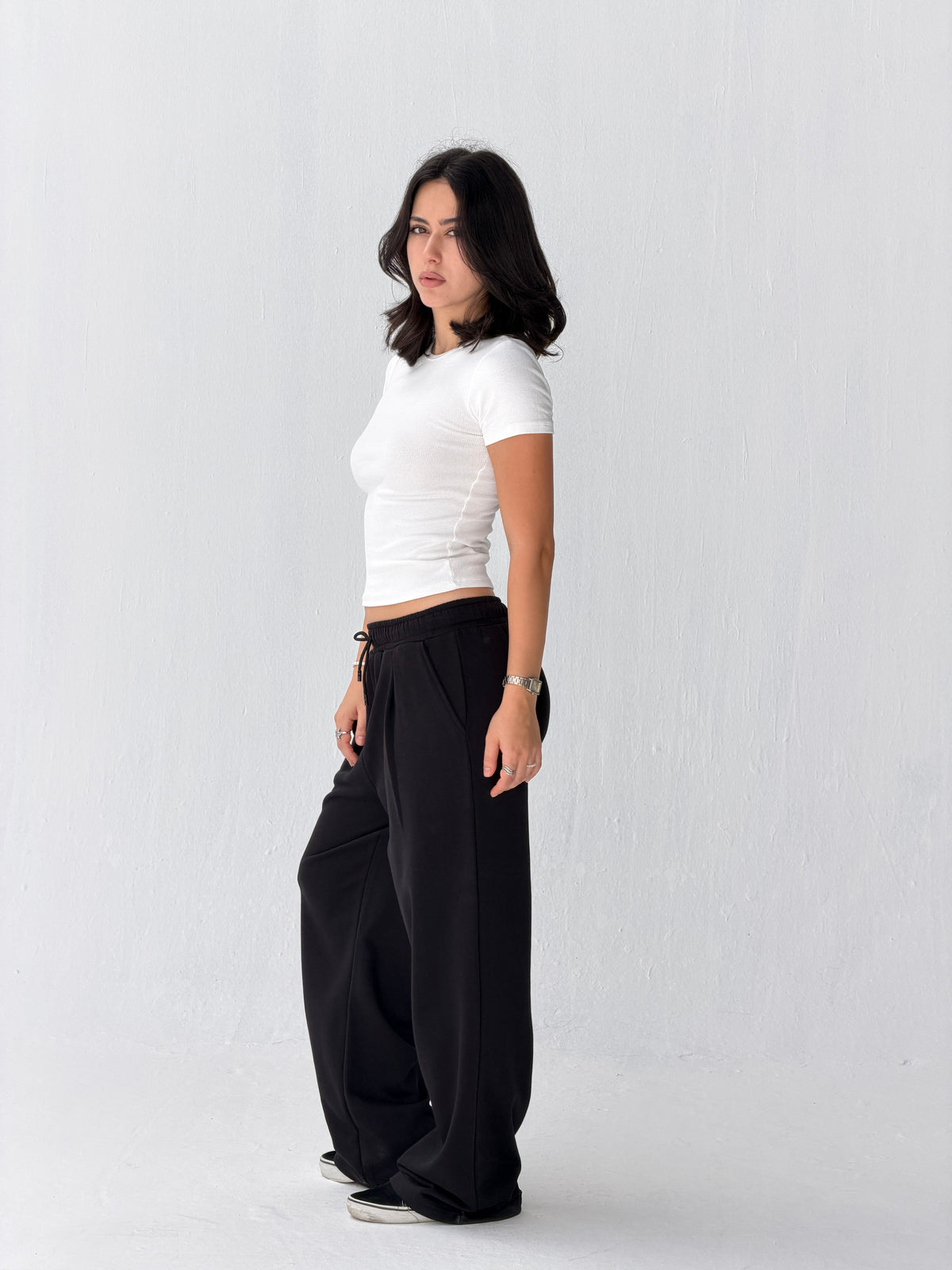 Duo Unisex Pleated Wide-Leg Sweatpants – 100% Cotton Face