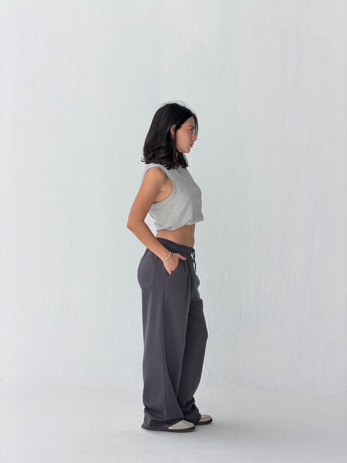 Duo Unisex Pleated Wide-Leg Sweatpants – 100% Cotton Face