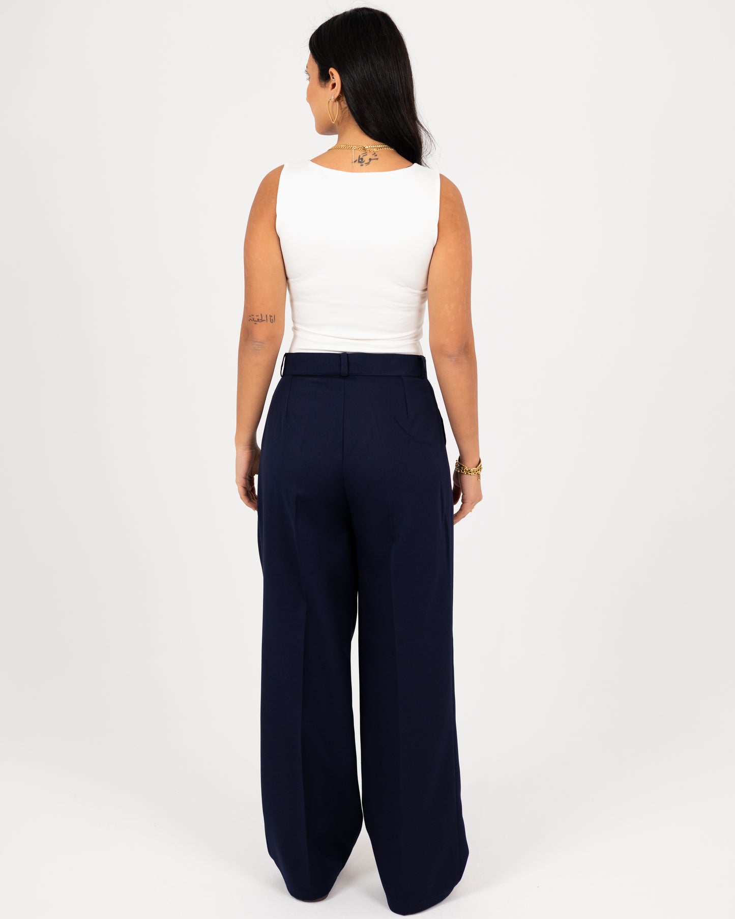 Wide-Leg Modern Pleated Pants