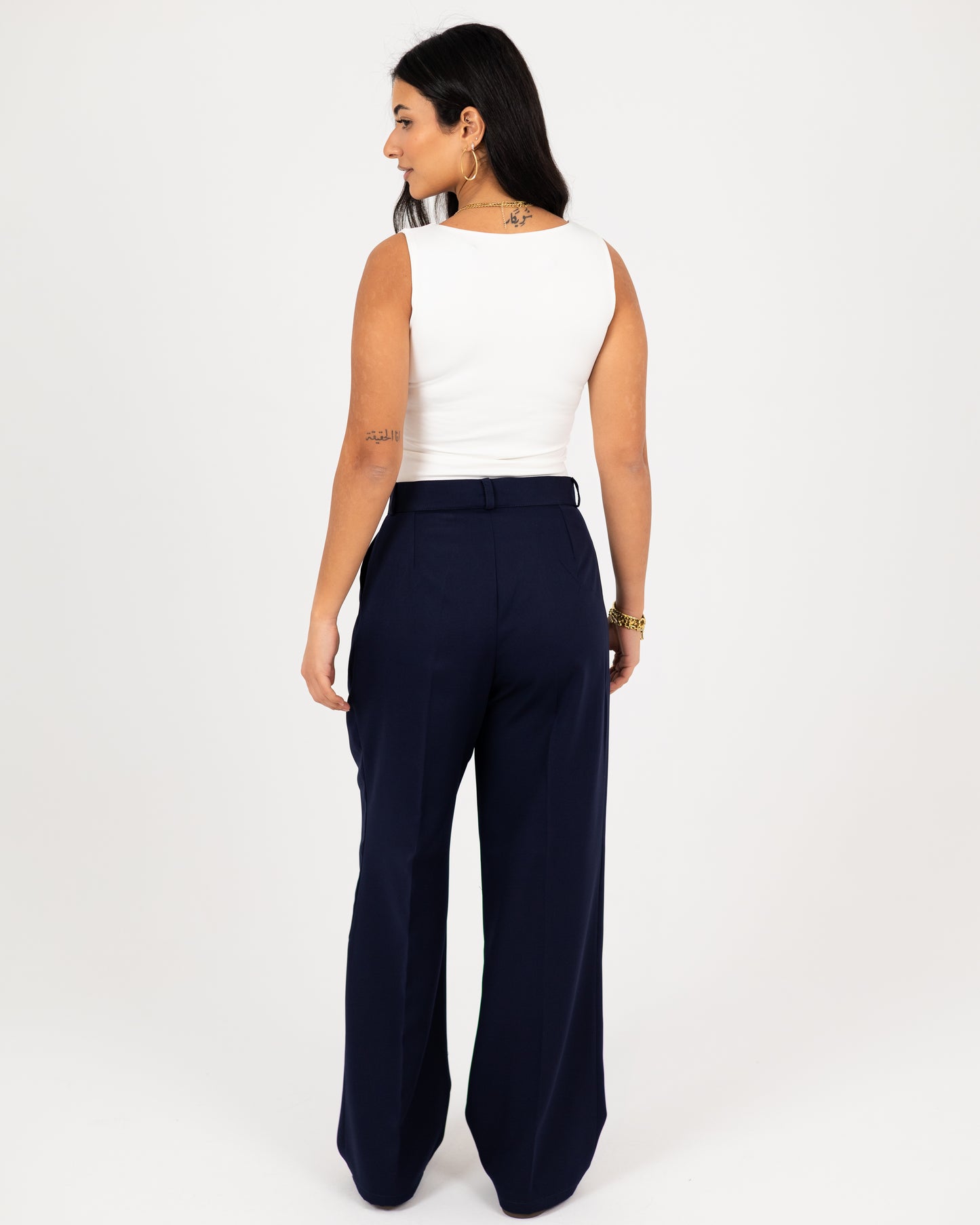 Wide-Leg Modern Pleated Pants